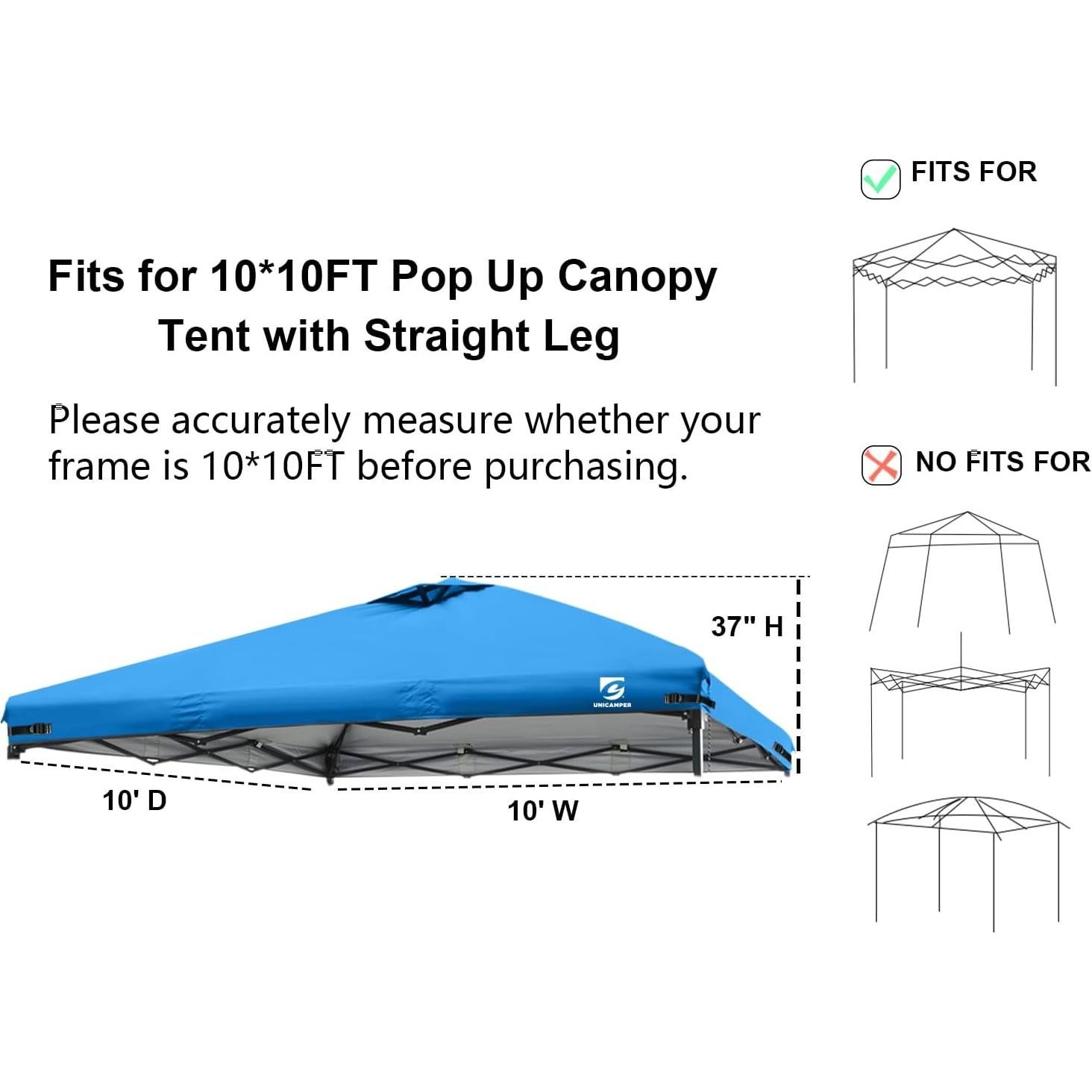 Cubierta Superior UNICAMPER 10x10m Impermeable Ventilada