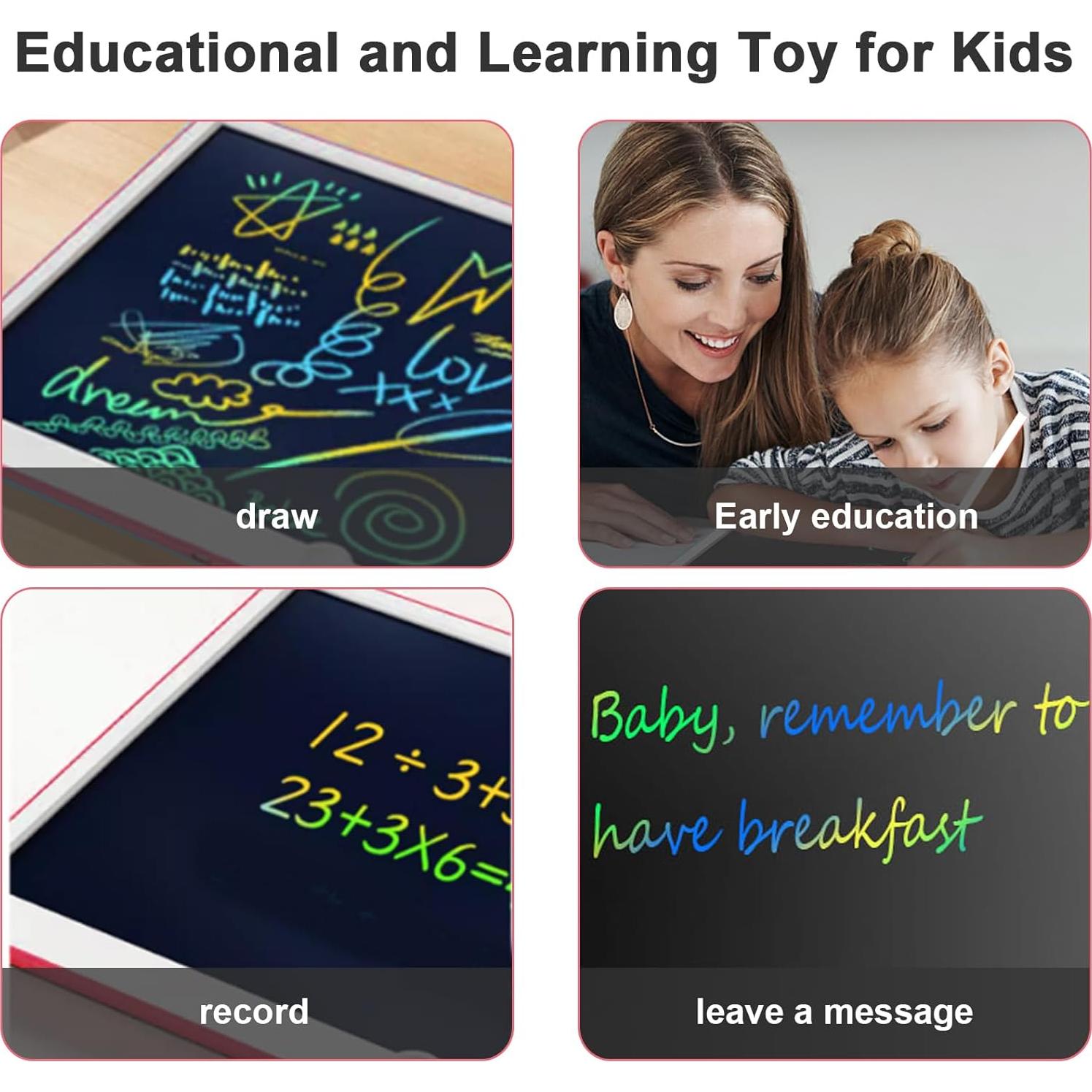 Tableta de Escritura LCD ienRon 15" Rosa para Niños