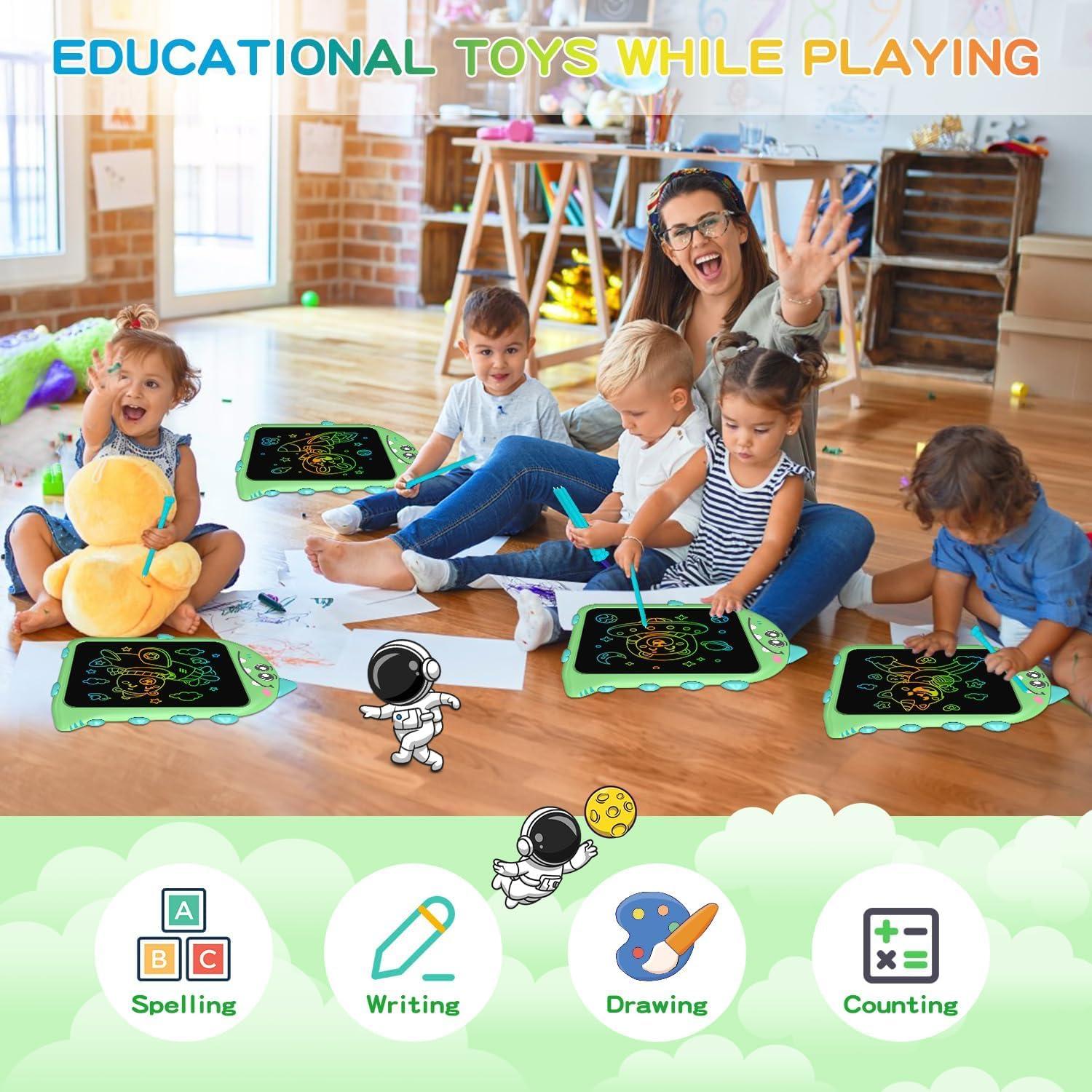 Tableta de Escritura LCD Surekuo 20x28 cm Dinosaurios Verde