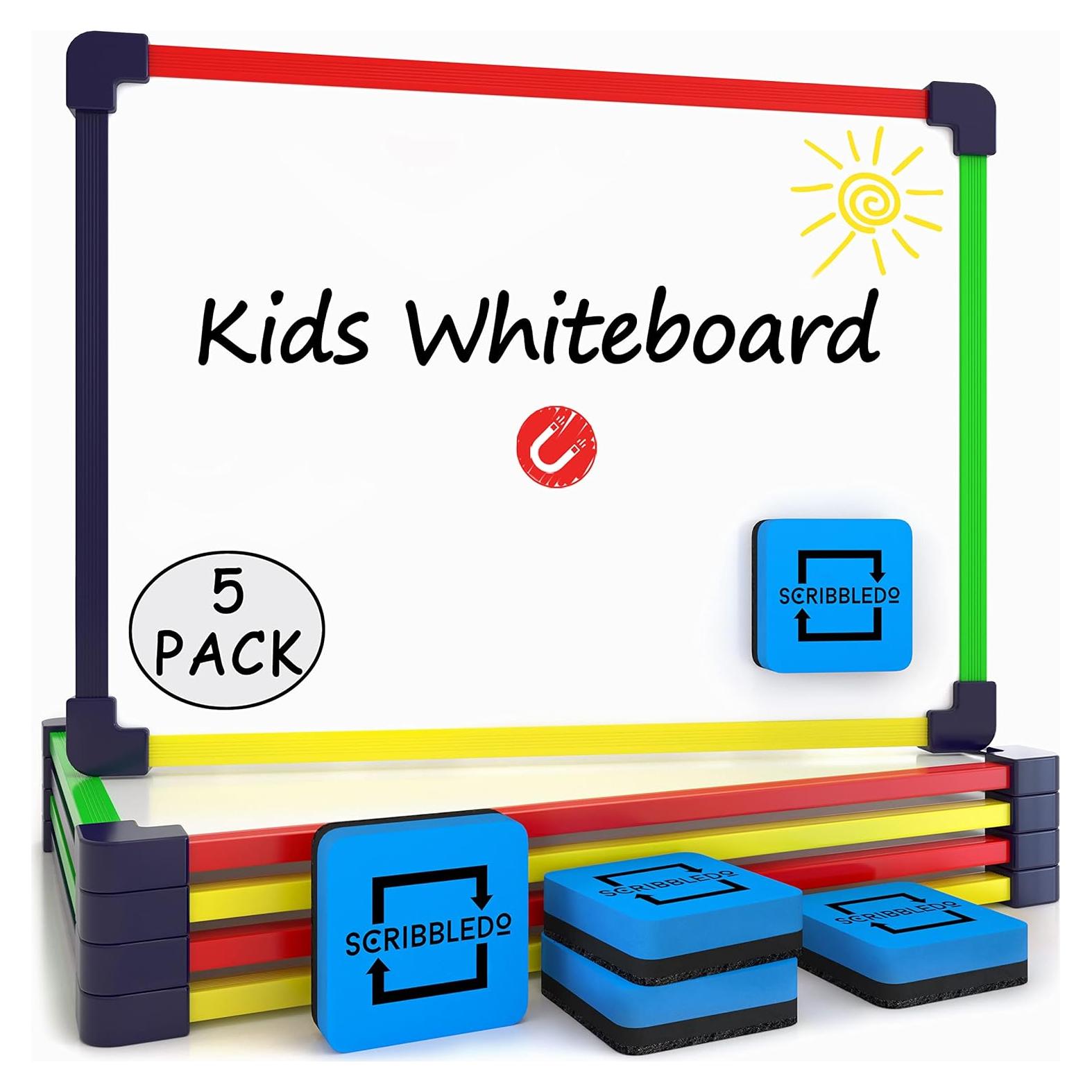 SCRIBBLEDO Juego de 5 Tableros Blancos Magnéticos 30x22 cm