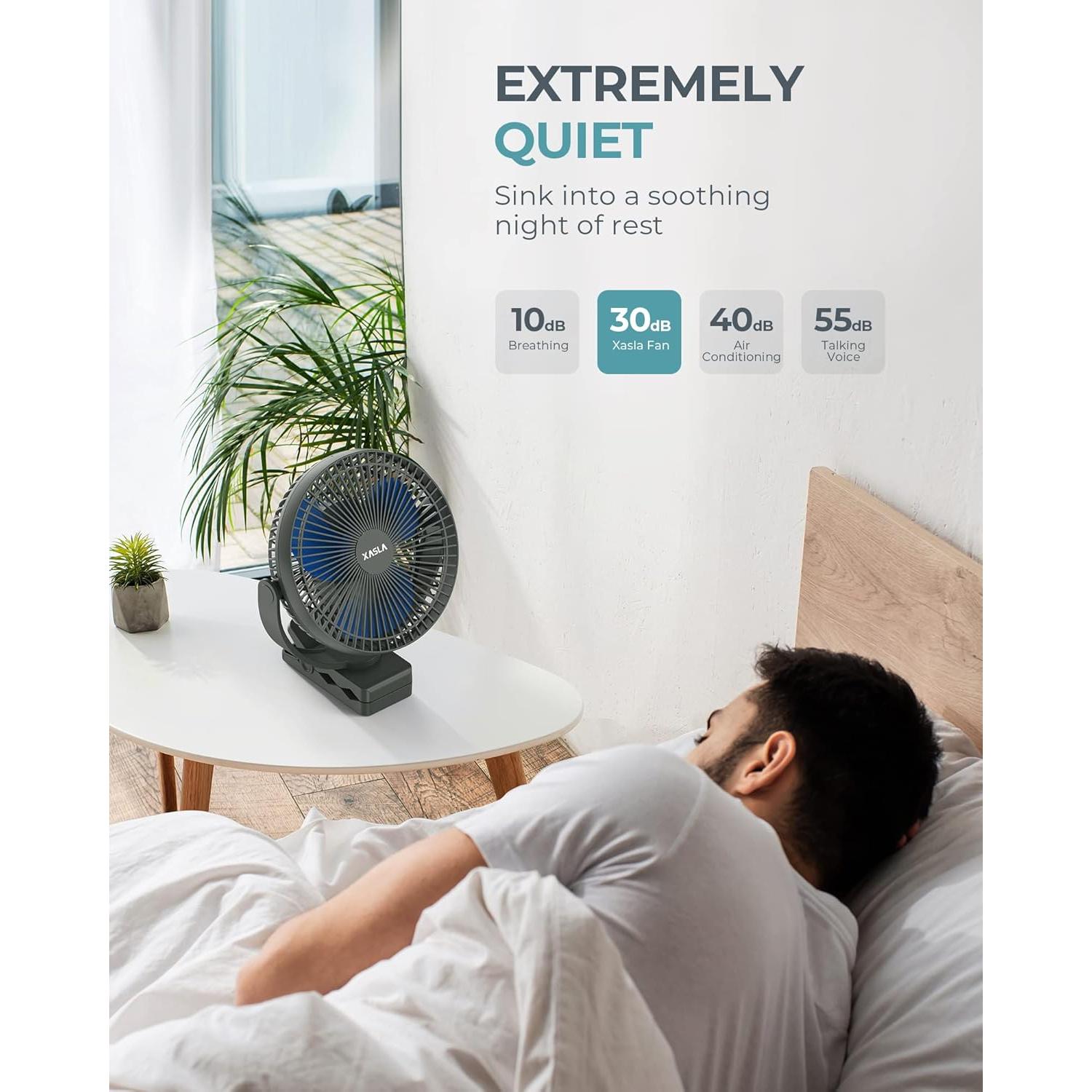 Ventilador Portátil xasla 10000mAh 20cm 4 Velocidades Azul