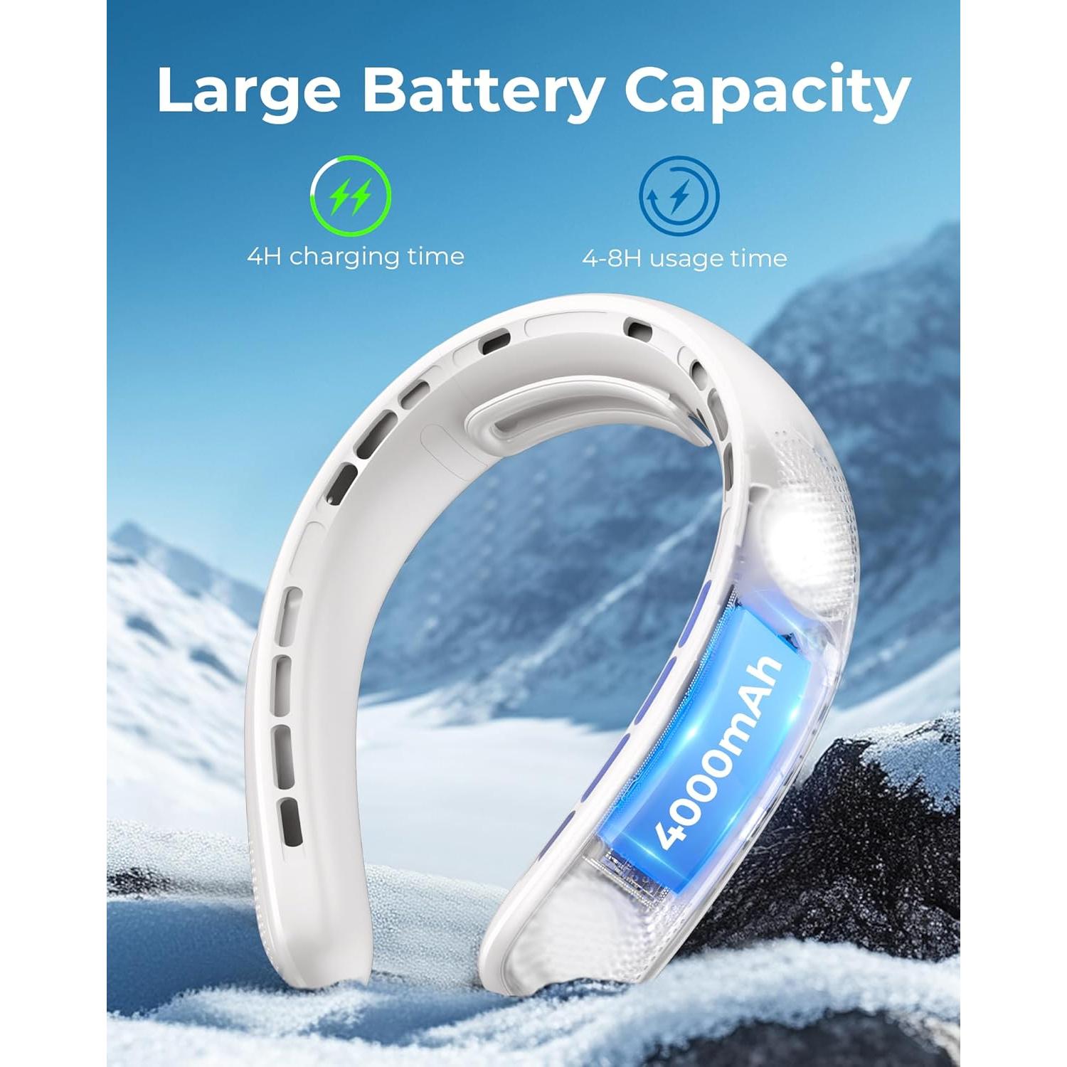 Ventilador de Cuello Jkjoy S11 Portátil Recargable 4000 mAh