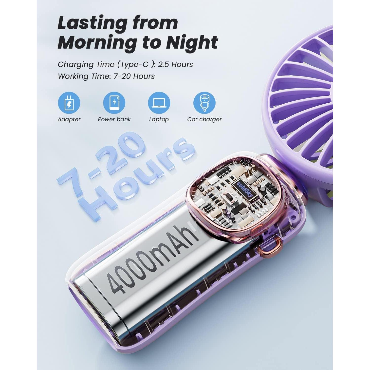 Ventilador Portátil coldSky XY-88 5 Velocidades Plegable