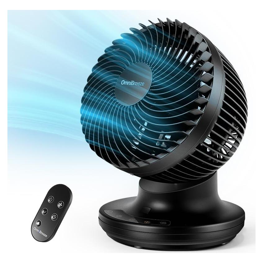 Omnibreeze 6 inch Air Circulator Fan, Black, FC15-23TR