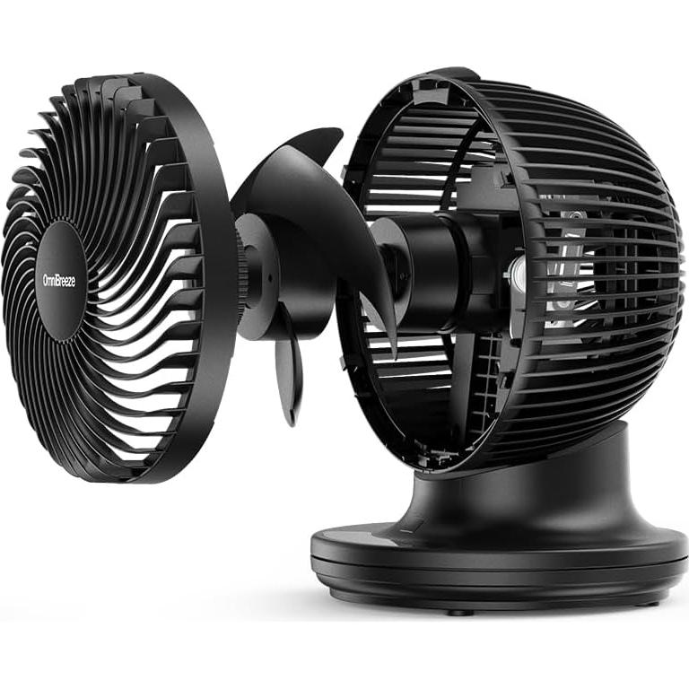 Omnibreeze 6 inch Air Circulator Fan, Black, FC15-23TR