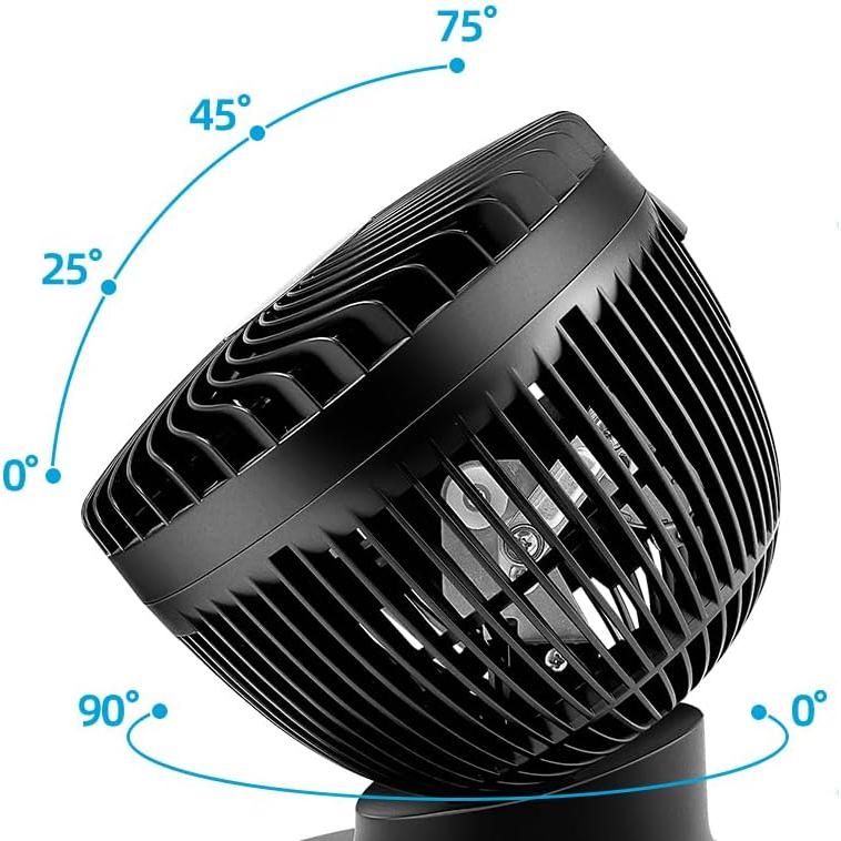 Omnibreeze 6 inch Air Circulator Fan, Black, FC15-23TR