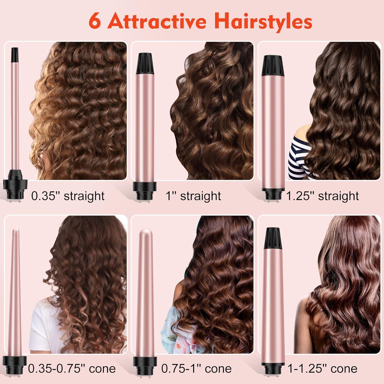 Rizador de Cabello USHOW 6 en 1 con Barriles Intercambiables