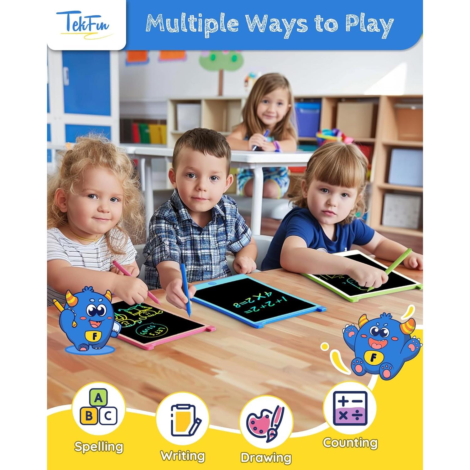 Tableta de Escritura LCD TEKFUN 2 Paquetes 21.6 cm Azul