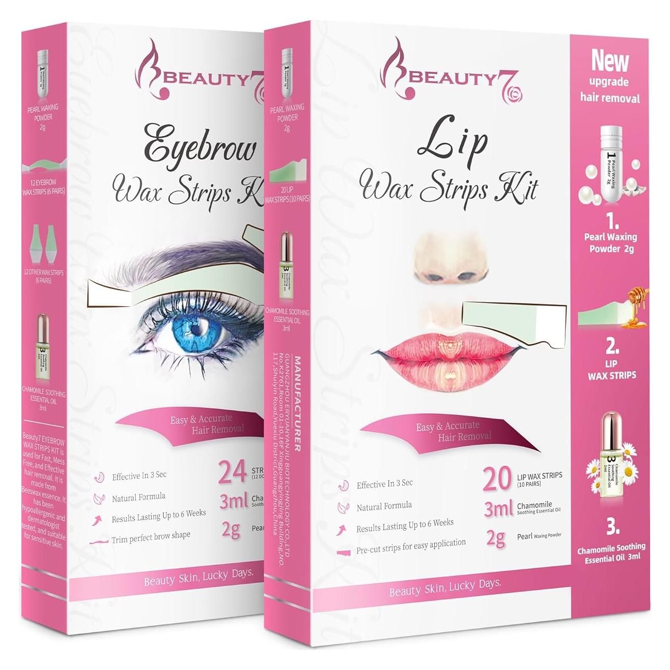 Kit de Cintas de Cera Beauty7 para Cejas y Labios - 2 Juegos