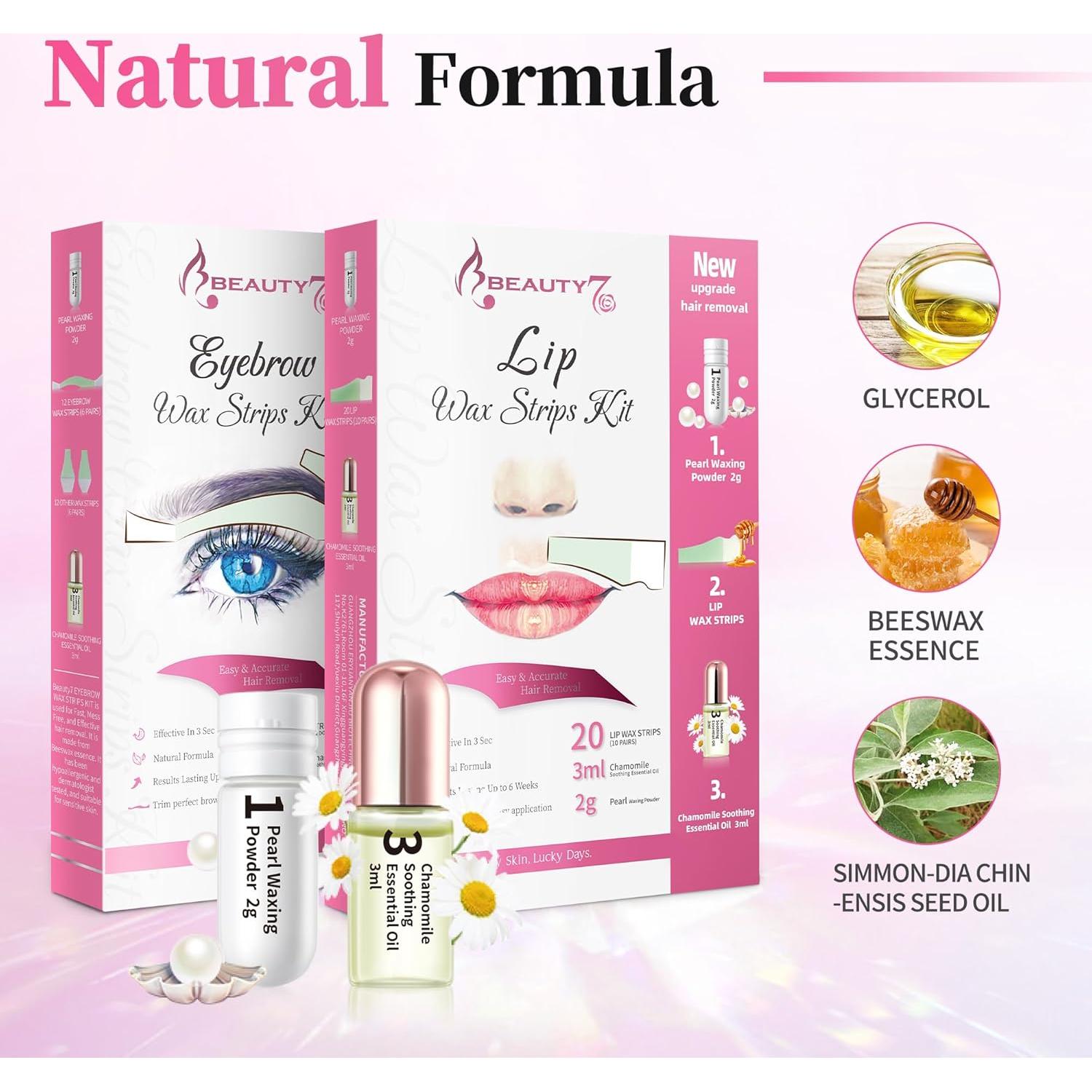 Kit de Cintas de Cera Beauty7 para Cejas y Labios - 2 Juegos