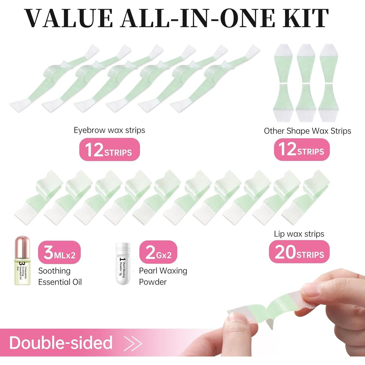 Kit de Cintas de Cera Beauty7 para Cejas y Labios - 2 Juegos