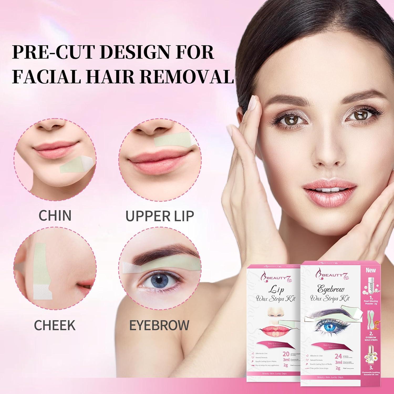 Kit de Cintas de Cera Beauty7 para Cejas y Labios - 2 Juegos