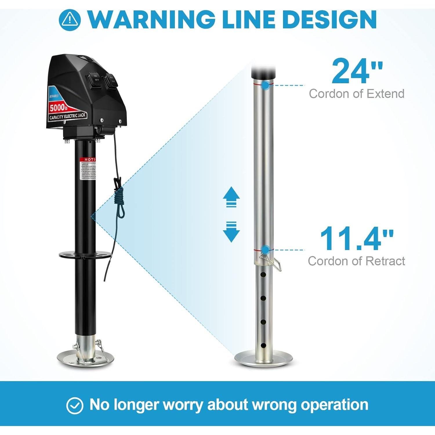 Gato Eléctrico Kohree 5000 kg para Remolque A-Frame