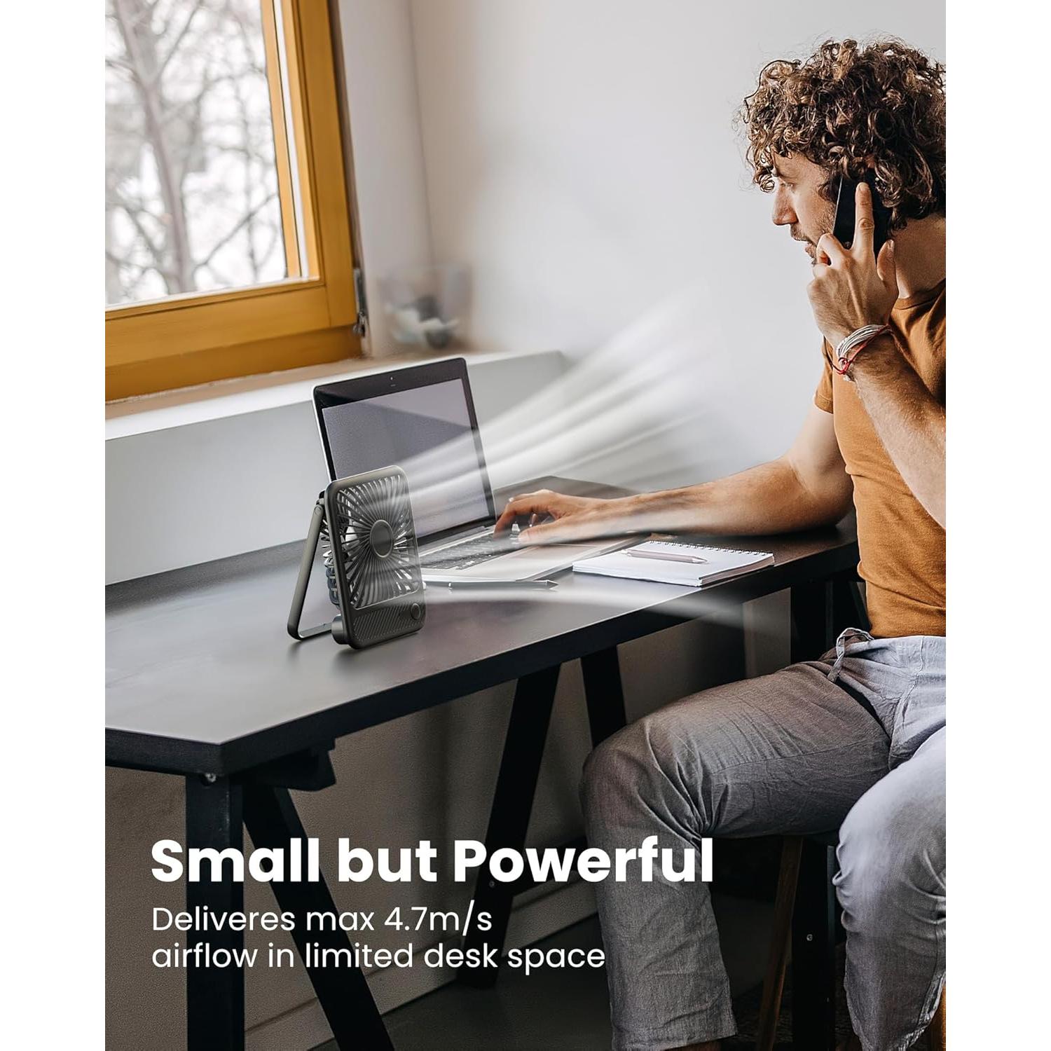 Ventilador de Escritorio Koonie 5" Silencioso 2000mAh USB