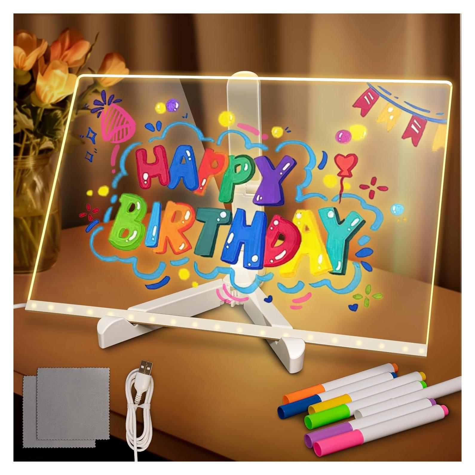 Tablero de Borrado en Seco LED Mouzakon 30x20 cm 7 Colores