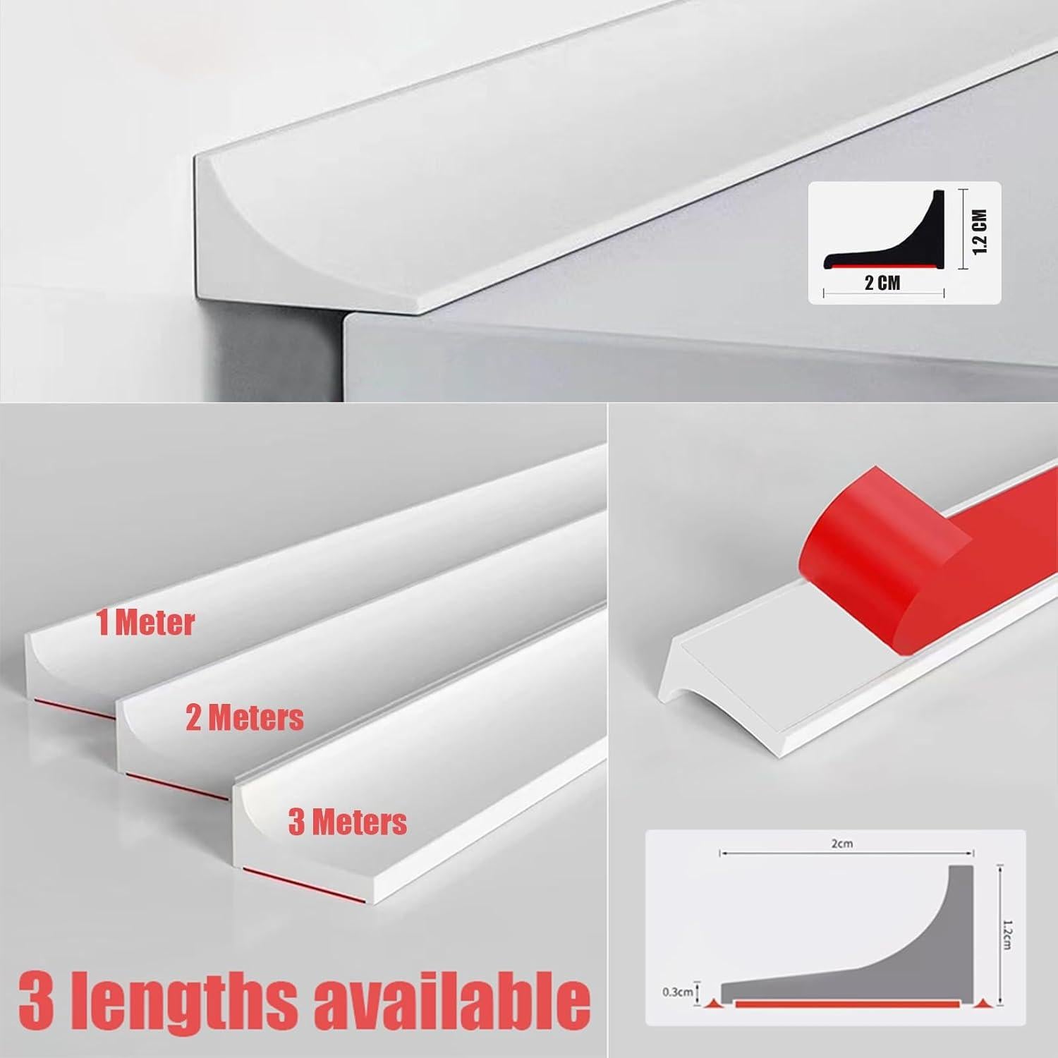 Umbral de Ducha de Silicona WSIWZAI 1 Metro Blanco