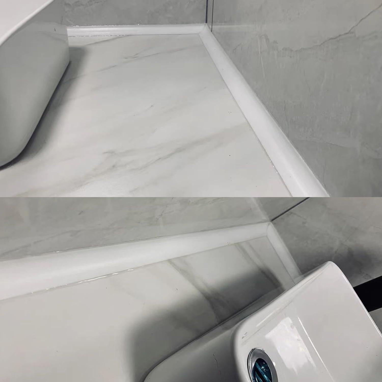 Umbral de Ducha de Silicona WSIWZAI 1 Metro Blanco