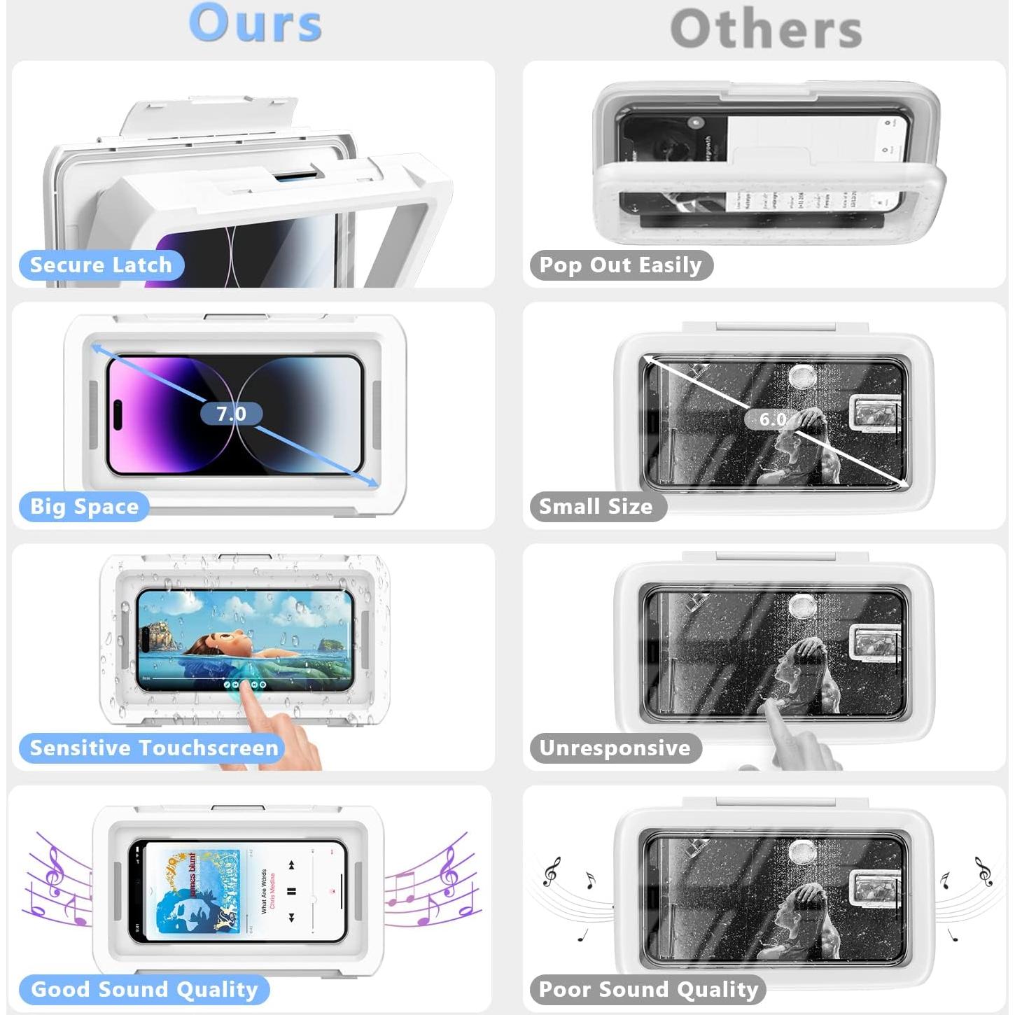 Soporte para teléfono URROY a prueba de agua 17,78 cm