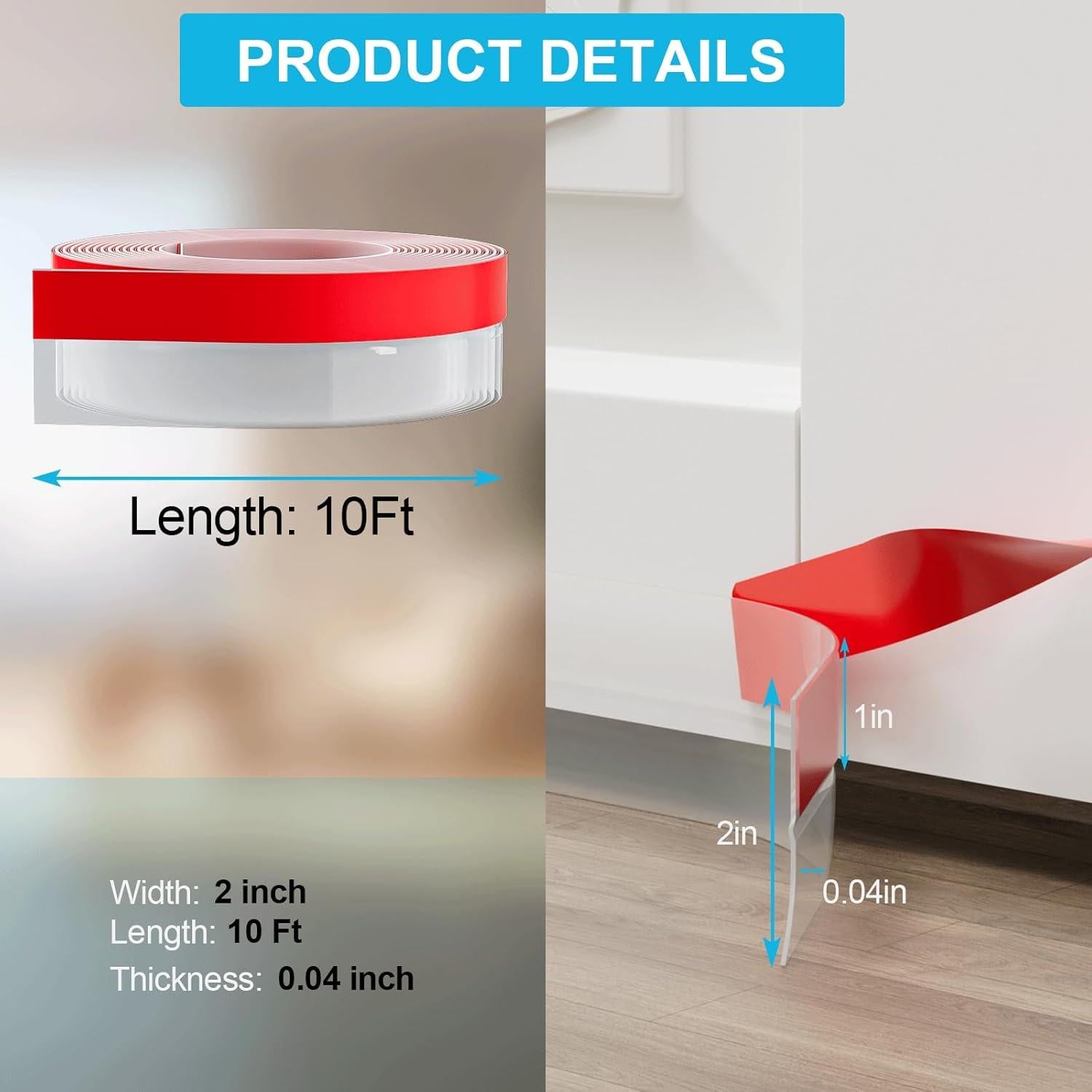 Burlete de Silicona Pluden 3.05m x 5.08cm para Puertas y Ventanas