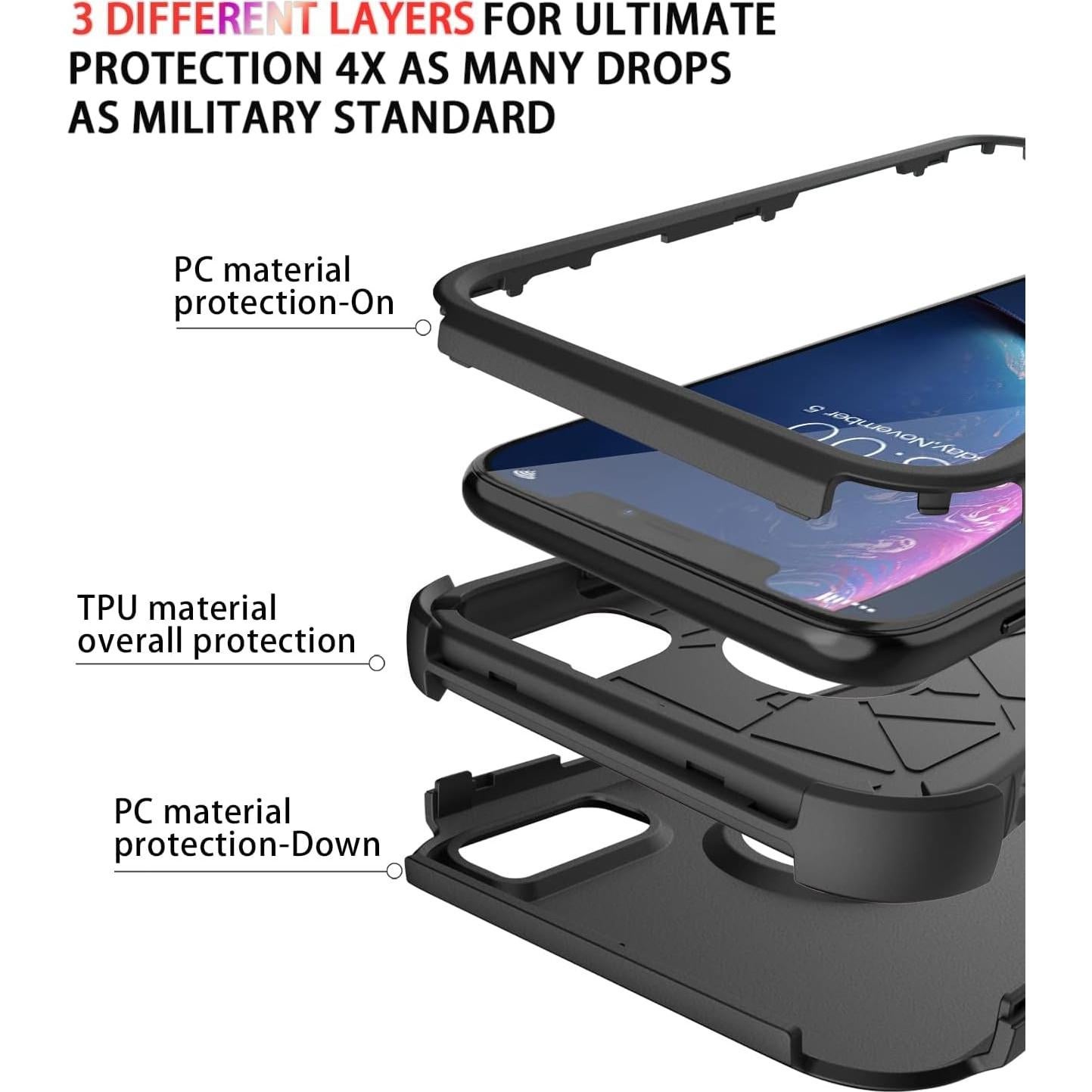 Funda Diverbox para iPhone XR 3 en 1 A prueba de golpes
