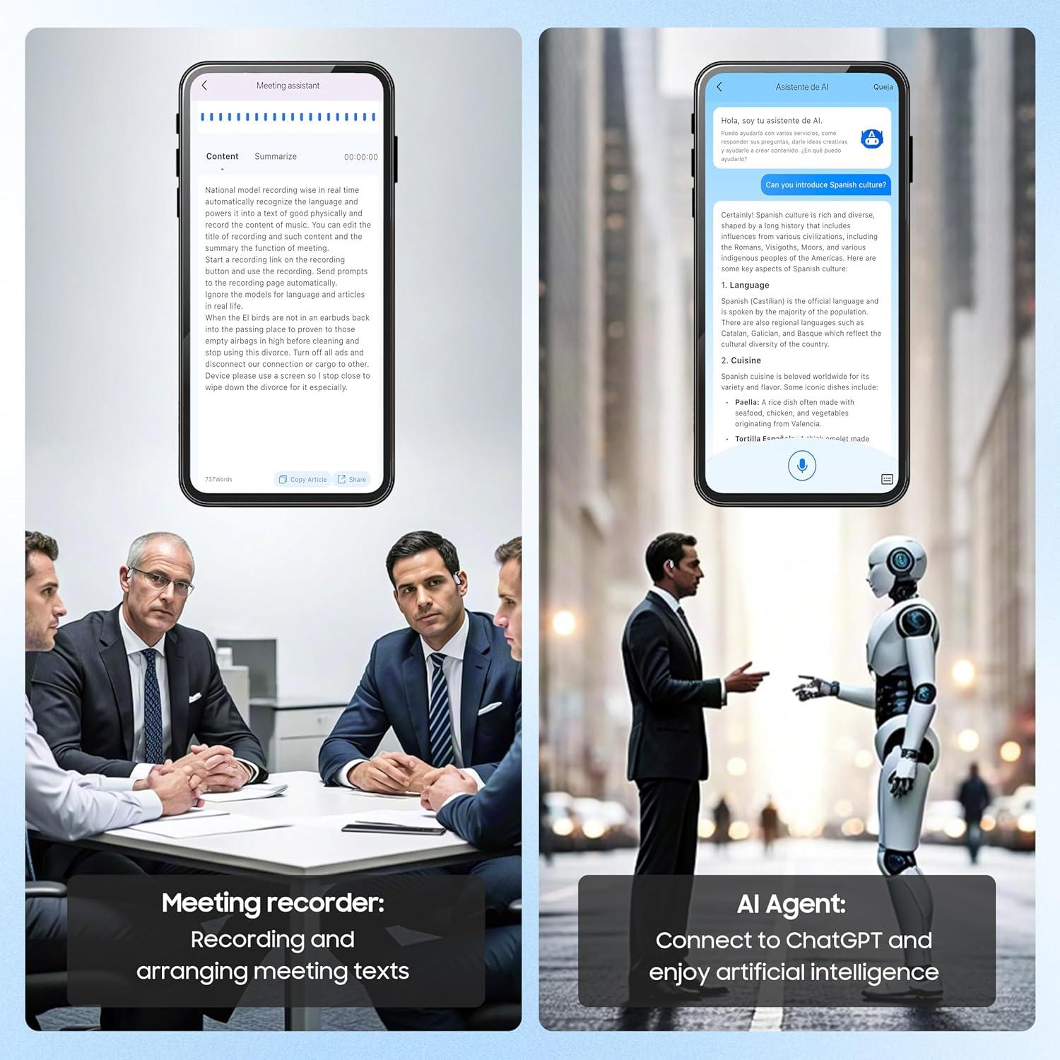 Auriculares de Traducción AI BoundlessMoutain Negro 147 Idiomas