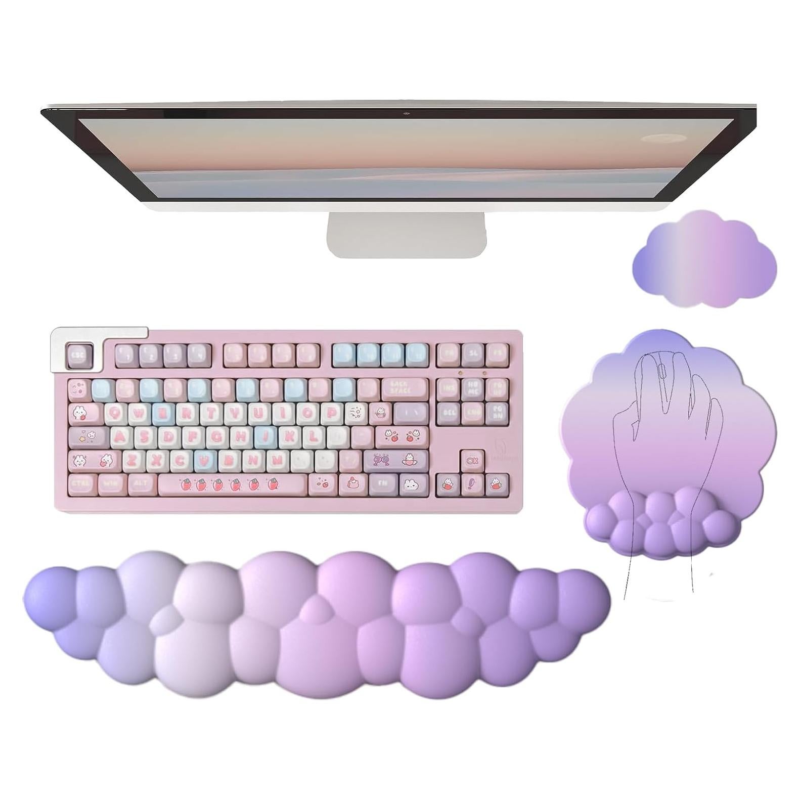 Reposamuñecas Ergonómico wfcy Nube Morado 3 Piezas