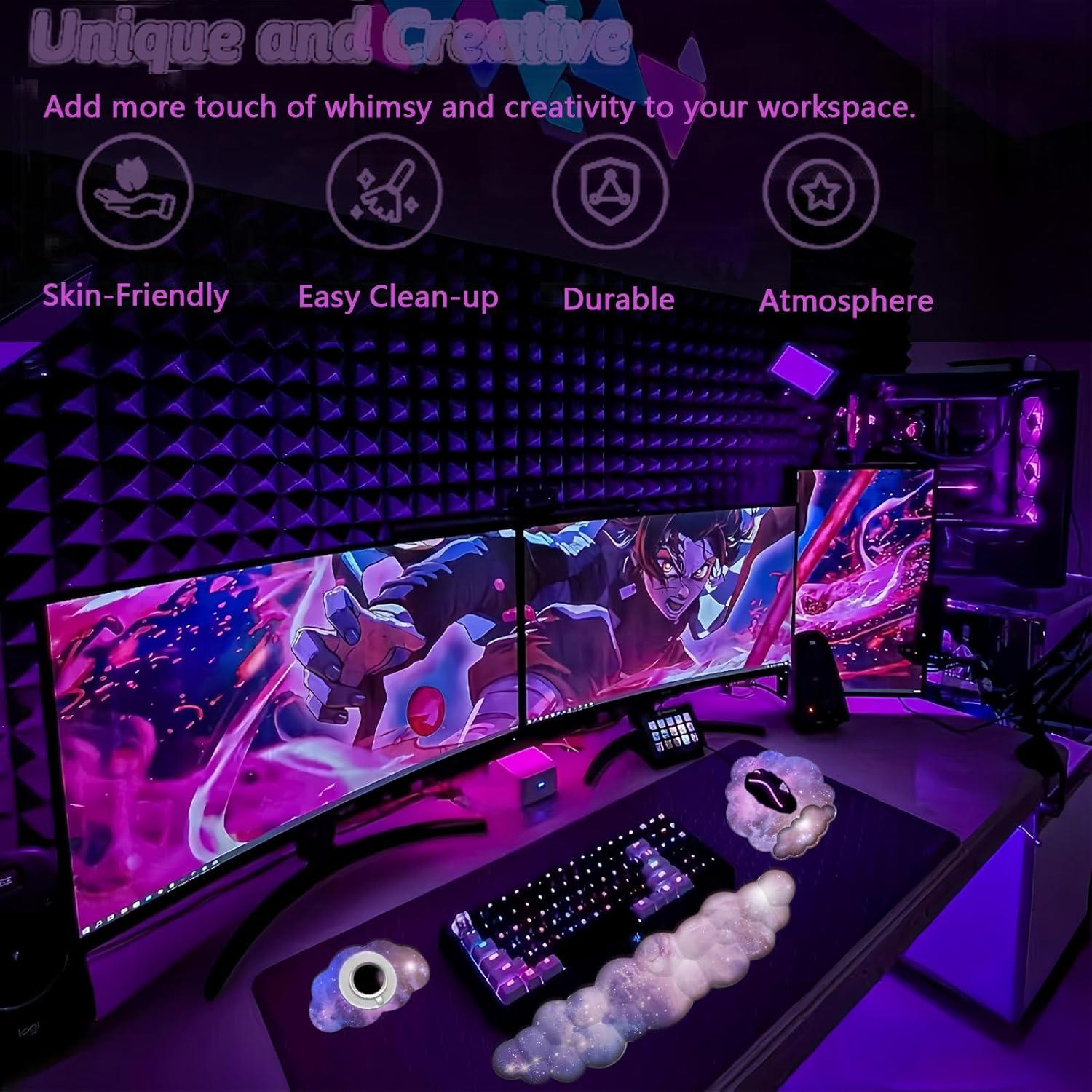 Reposamuñecas Ergonómico Galaxia wfcy con Alfombrilla 3pcs