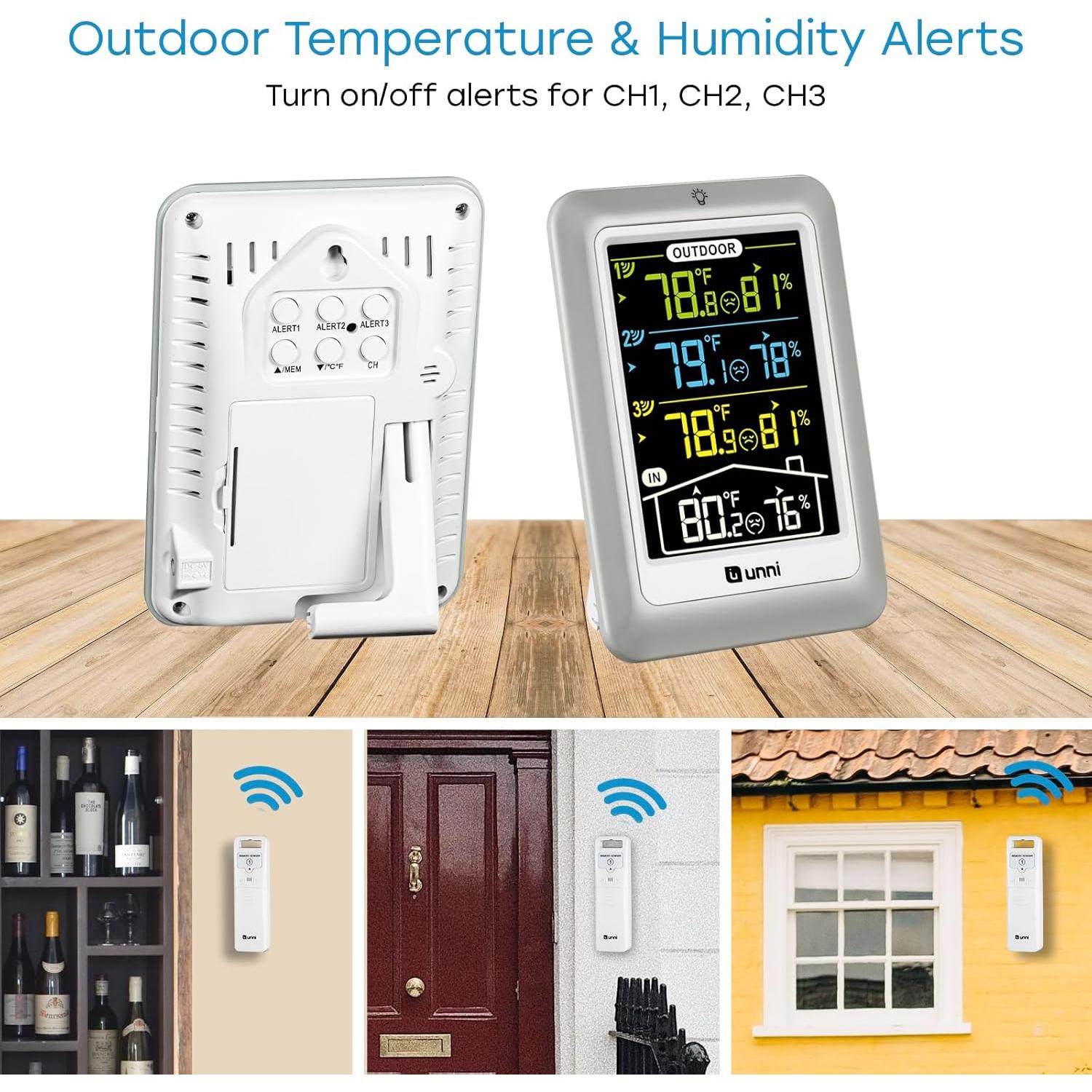 Termómetro Inalámbrico U UNNI UN0582CS con 3 Sensores y Pantalla 4.5"