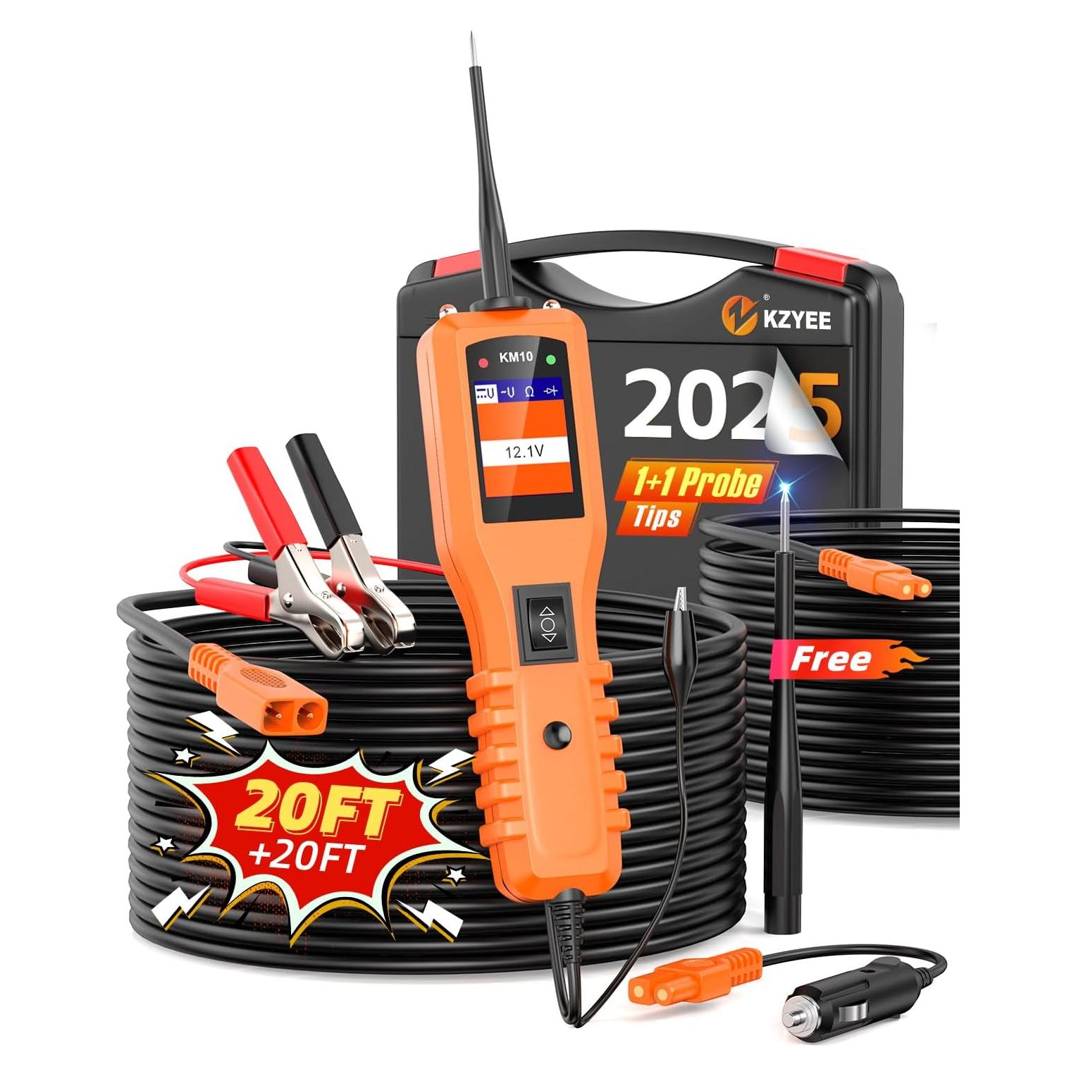 KZYEE KM10 Probador de Circuito Automotriz 12V/24V con 40FT