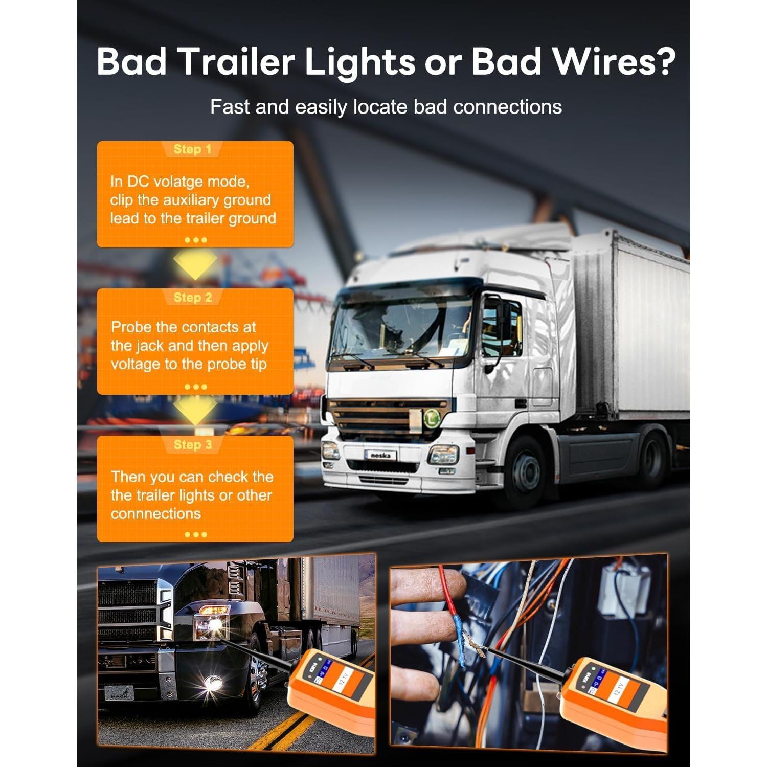 KZYEE KM10 Probador de Circuito Automotriz 12V/24V con 40FT