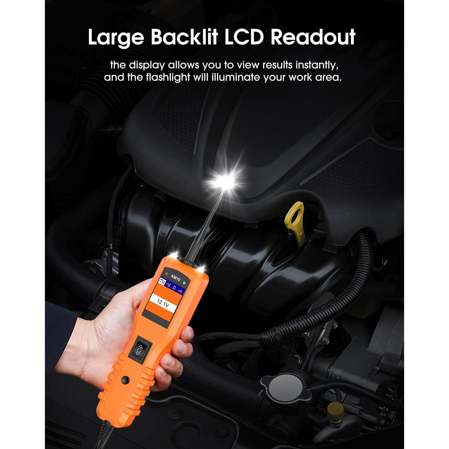 KZYEE KM10 Probador de Circuito Automotriz 12V/24V con 40FT