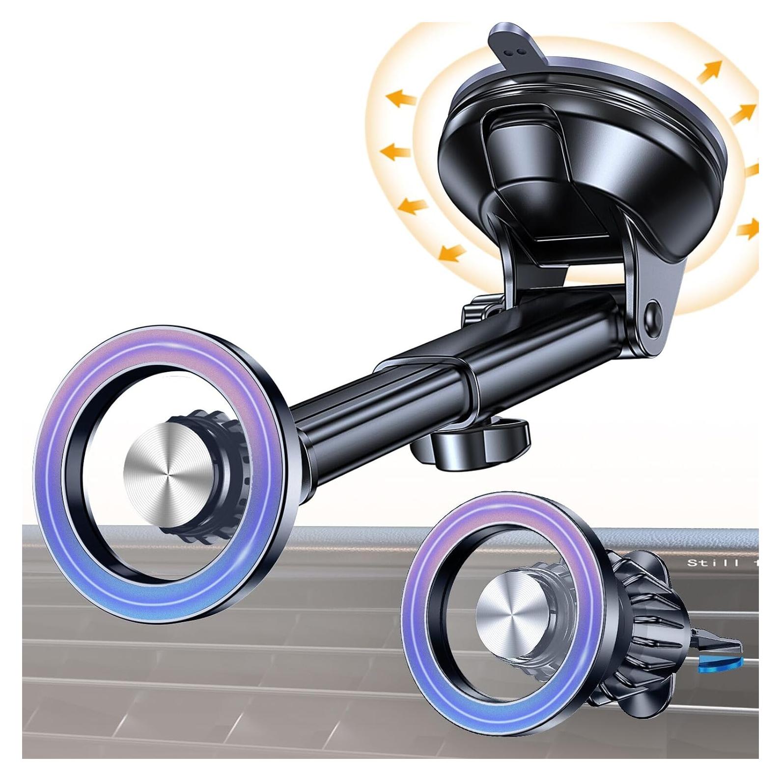 Soporte de Coche MagSafe Coolpow Ajustable 360° Negro