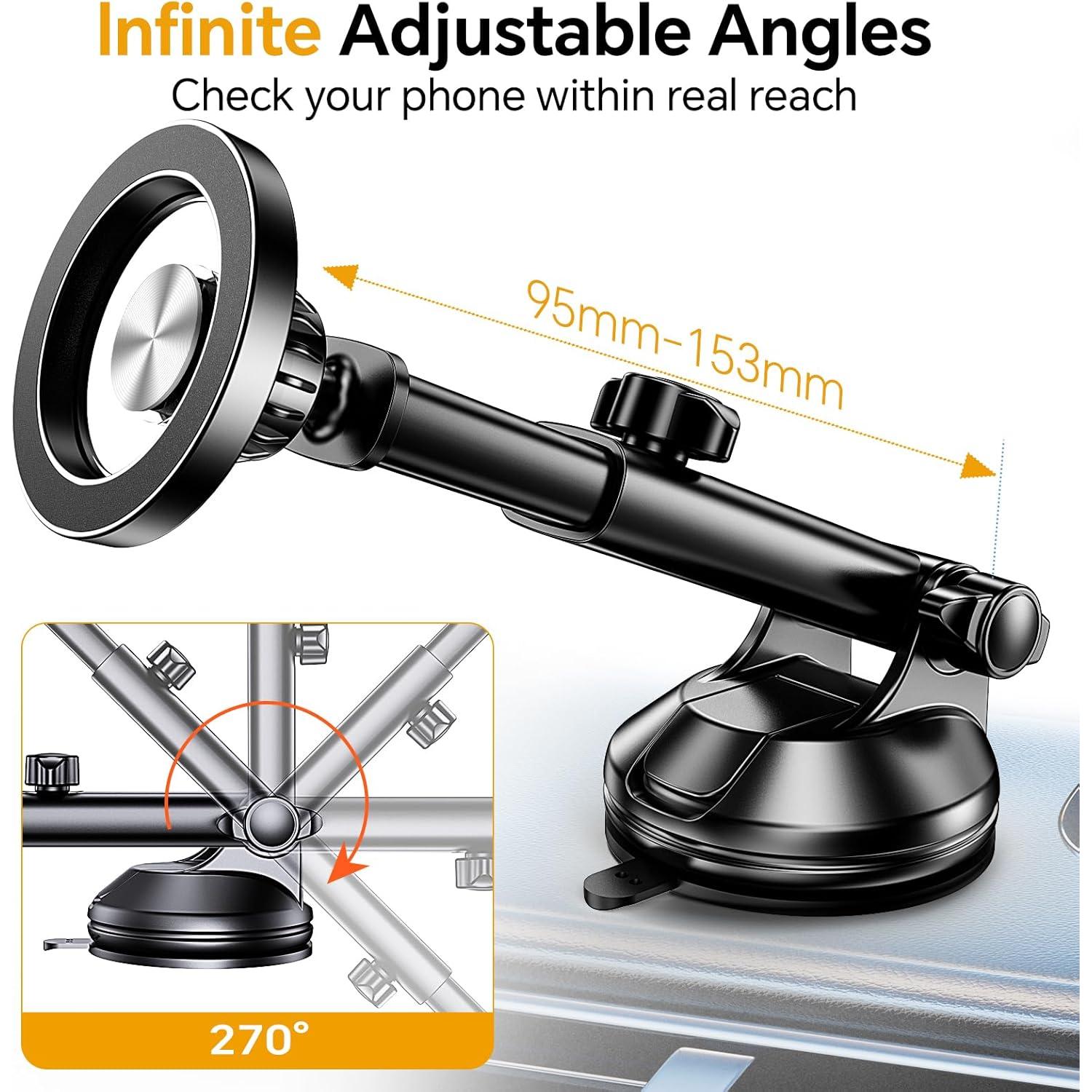 Soporte de Coche MagSafe Coolpow Ajustable 360° Negro