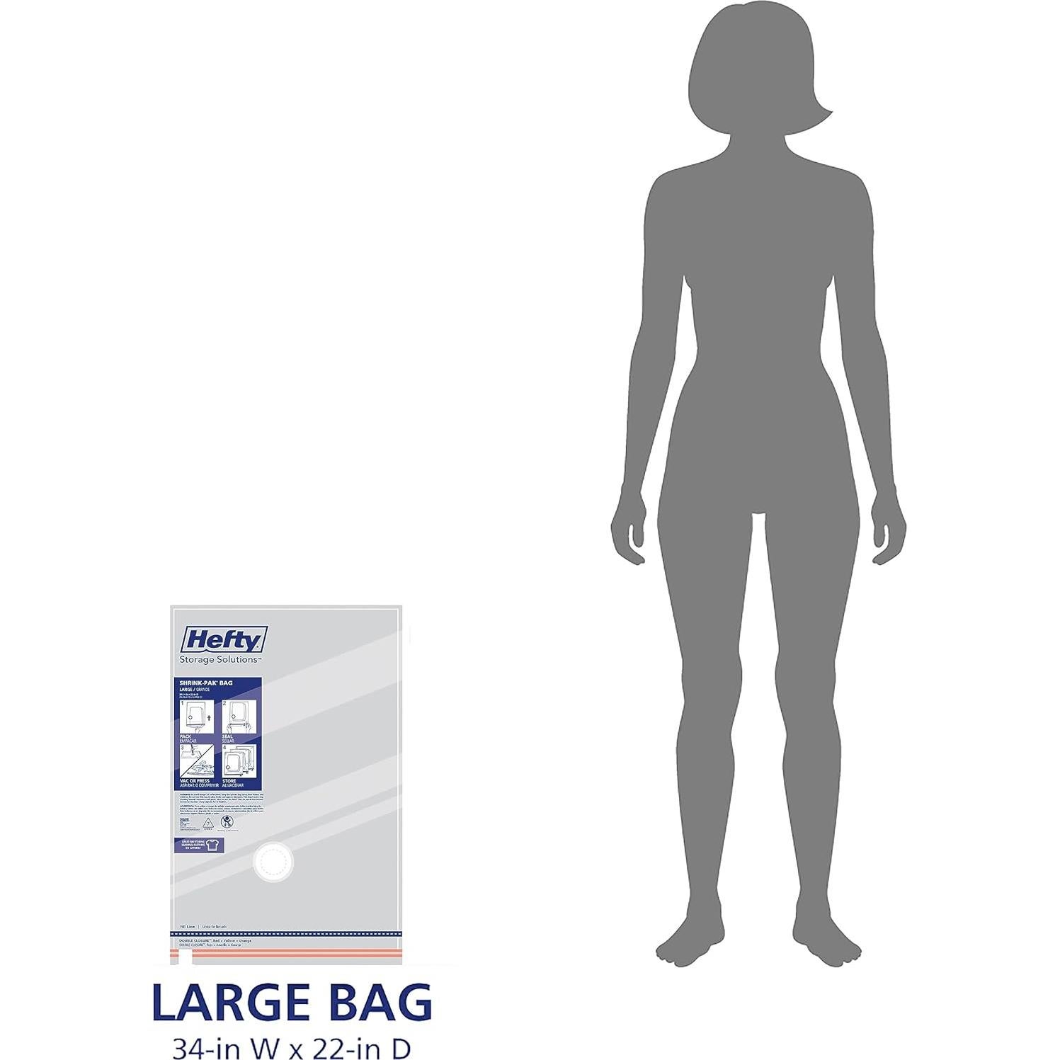 Bolsas de Almacenamiento al Vacío Hefty SHRINK-PAK - 4 Grandes 86x56cm