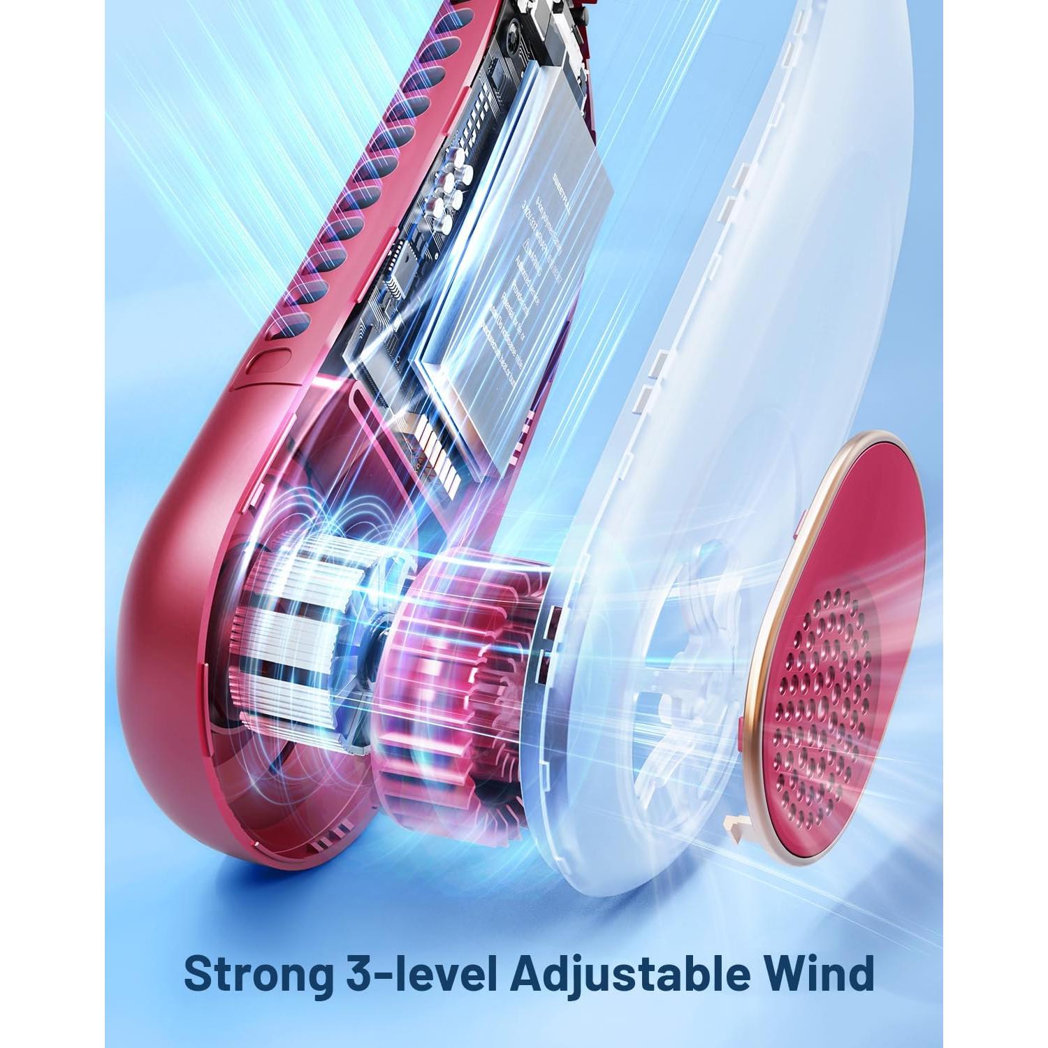 Ventilador de Cuello Portátil SWEETFULL 360° Recargable USB