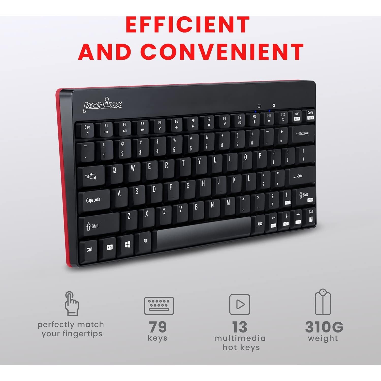 Teclado y Ratón Inalámbricos Perixx PERIDUO-712B Negro