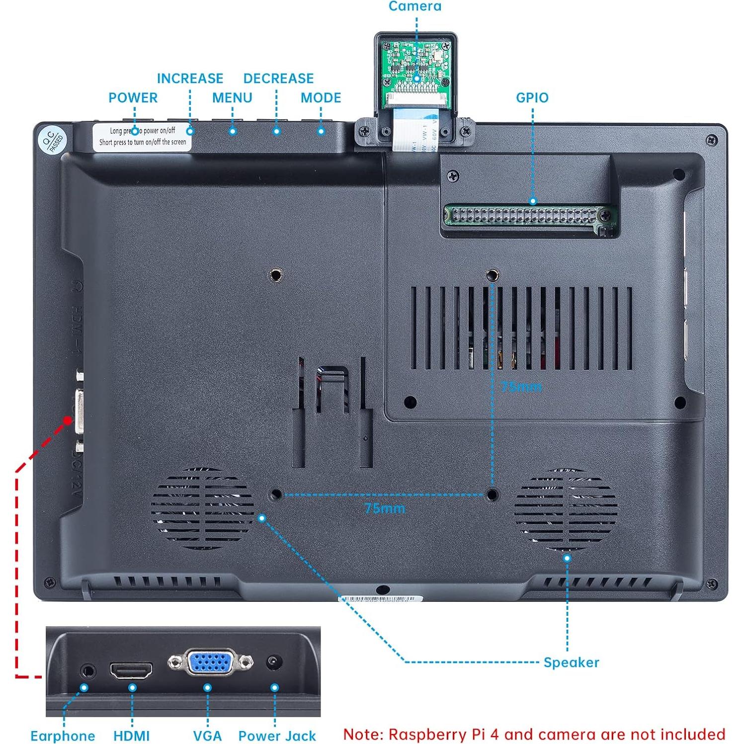 Monitor Portátil SunFounder 10.1" para Raspberry Pi 1280x800