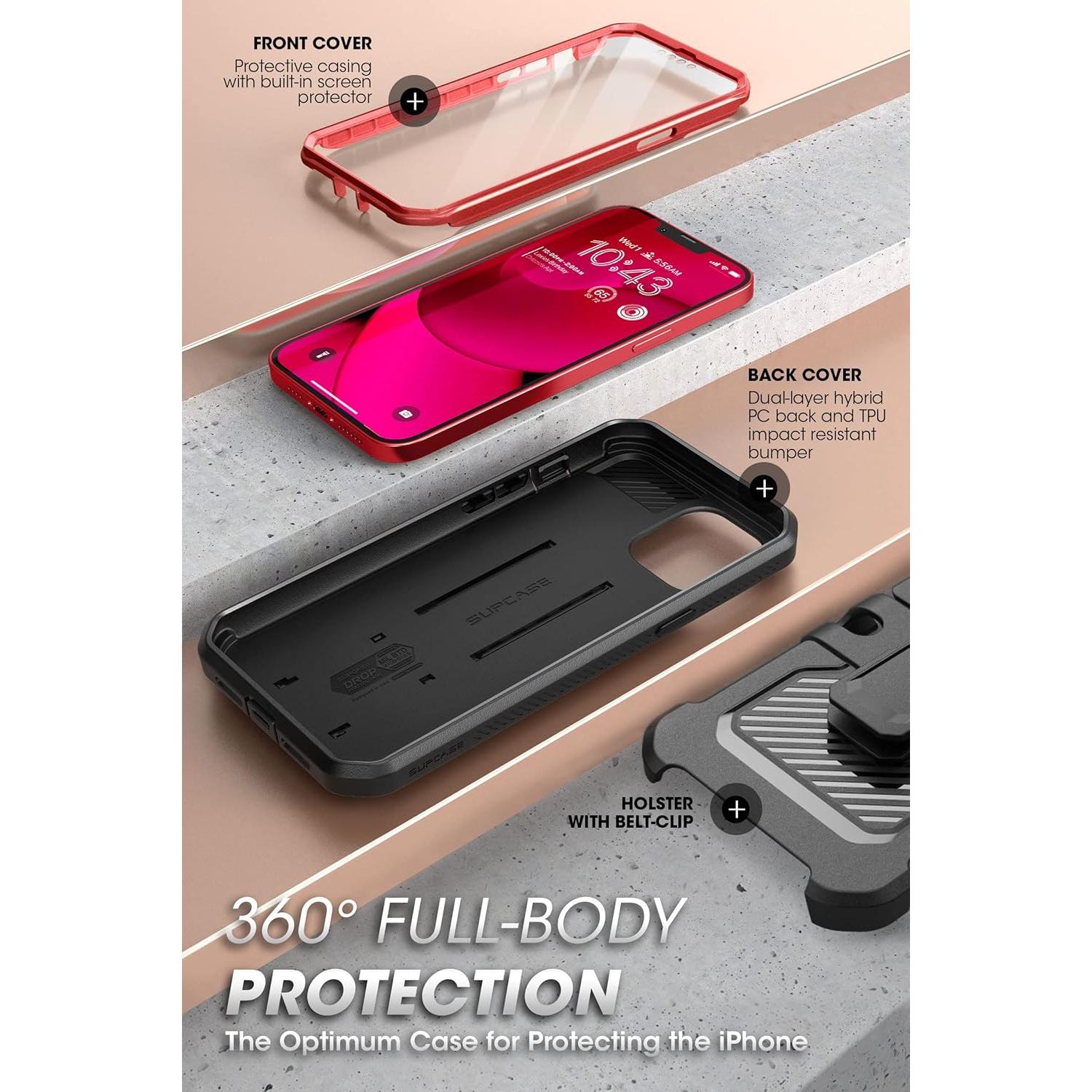 Funda SUPCASE para iPhone 14/13 con Soporte y Clip