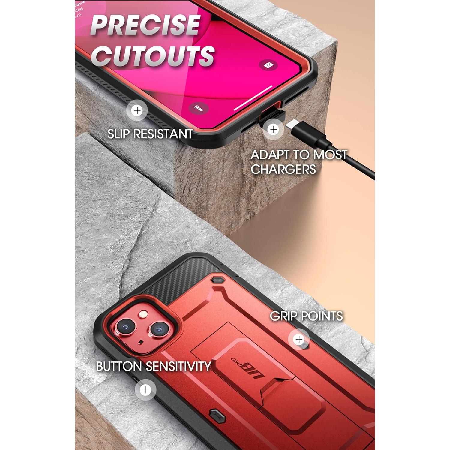 Funda SUPCASE para iPhone 14/13 con Soporte y Clip