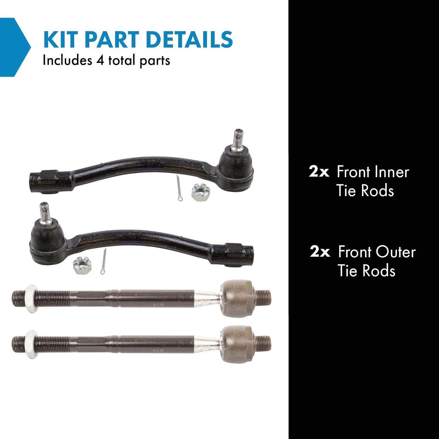 Kit de dirección TRQ 4 piezas para Kia Soul 2014-2019