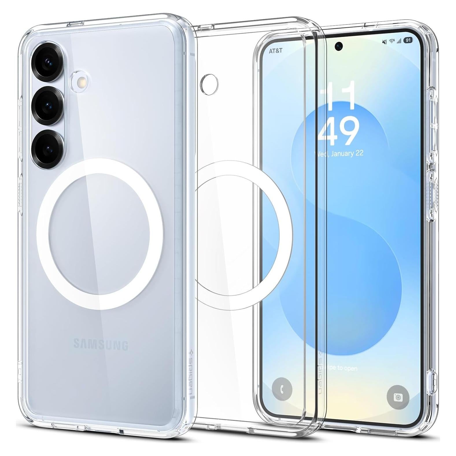 Funda Spigen Ultra Hybrid MagFit para Galaxy S25 - Blanco