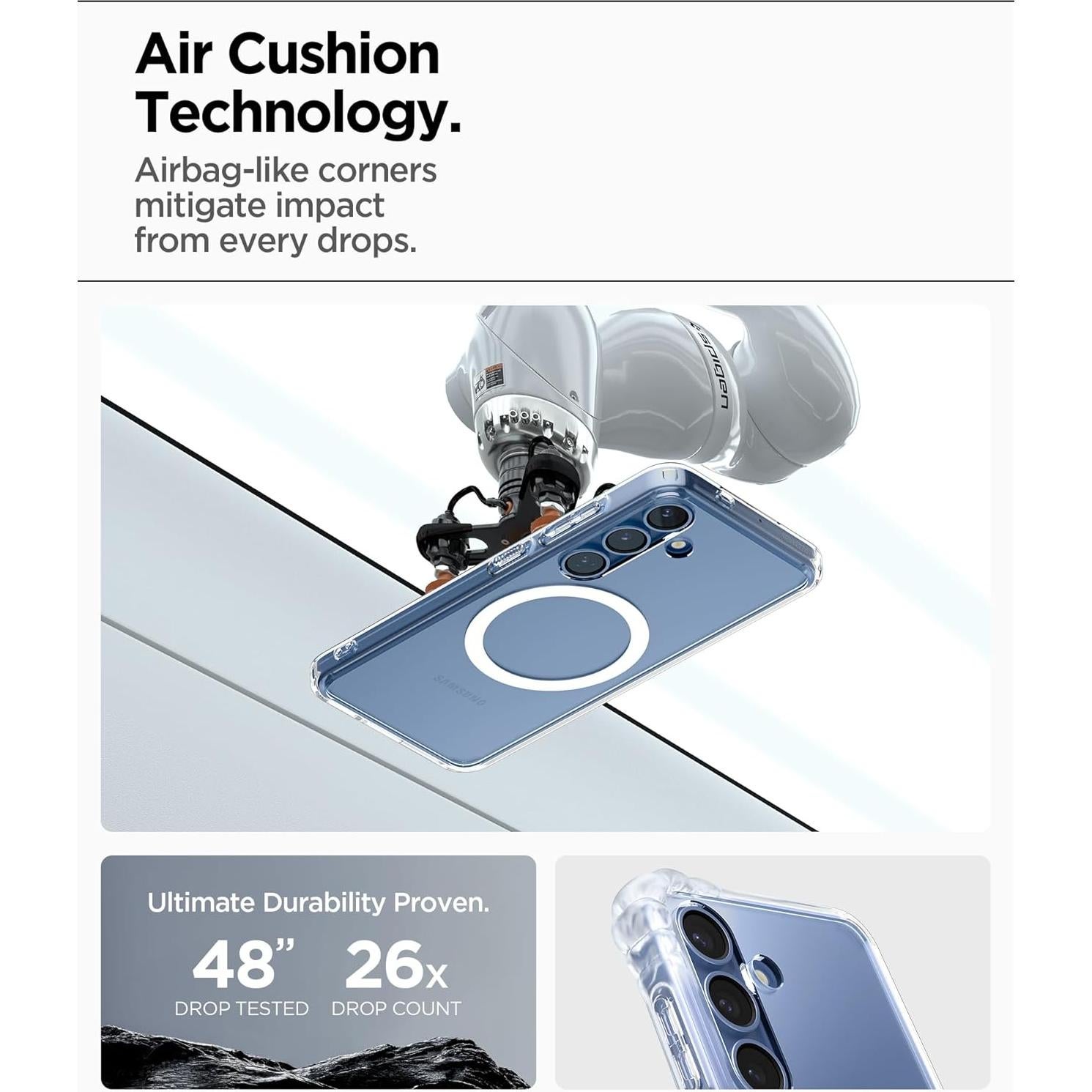 Funda Spigen Ultra Hybrid MagFit para Galaxy S25 - Blanco