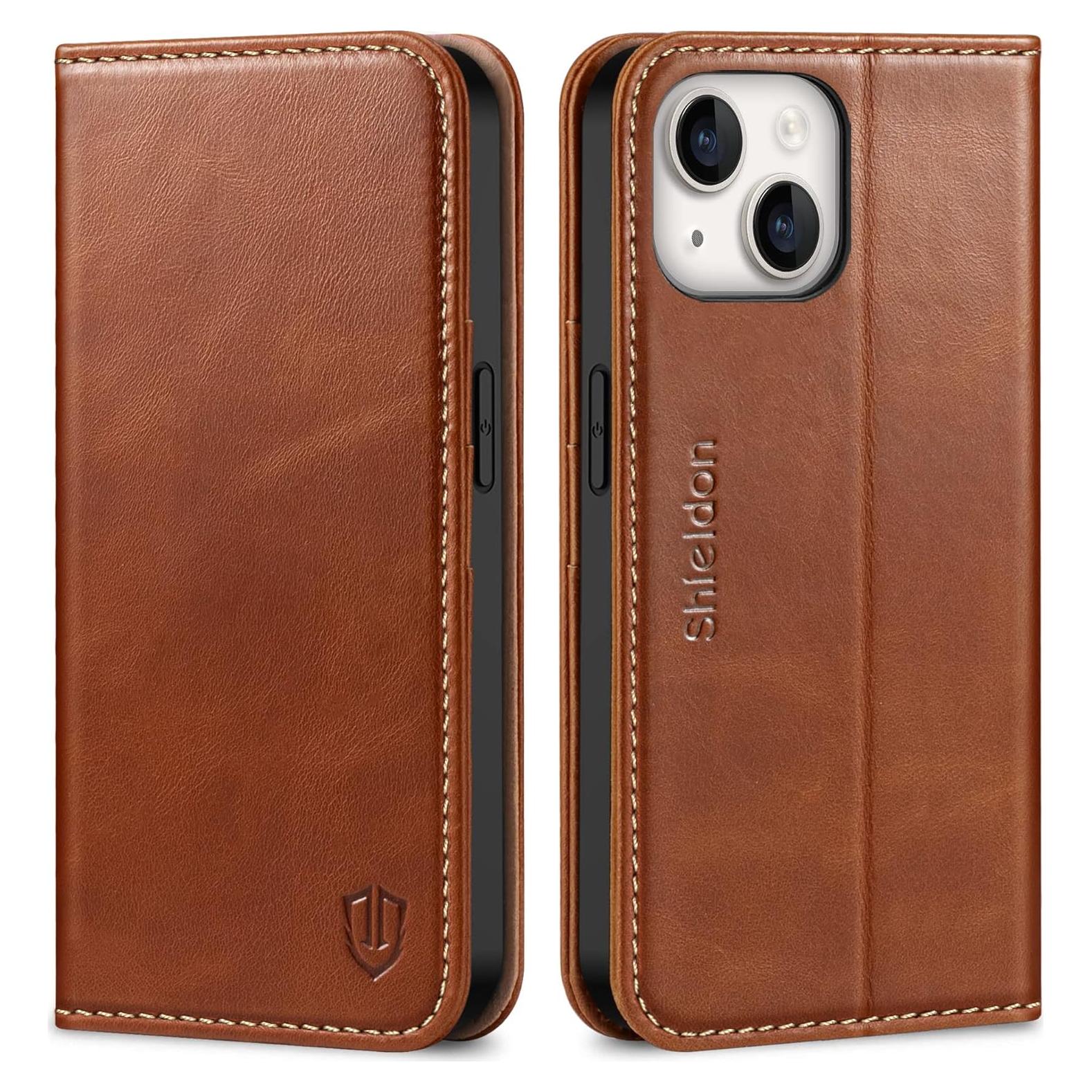 Funda SHIELDON para iPhone 14 6.1" 2022, Cuero con RFID