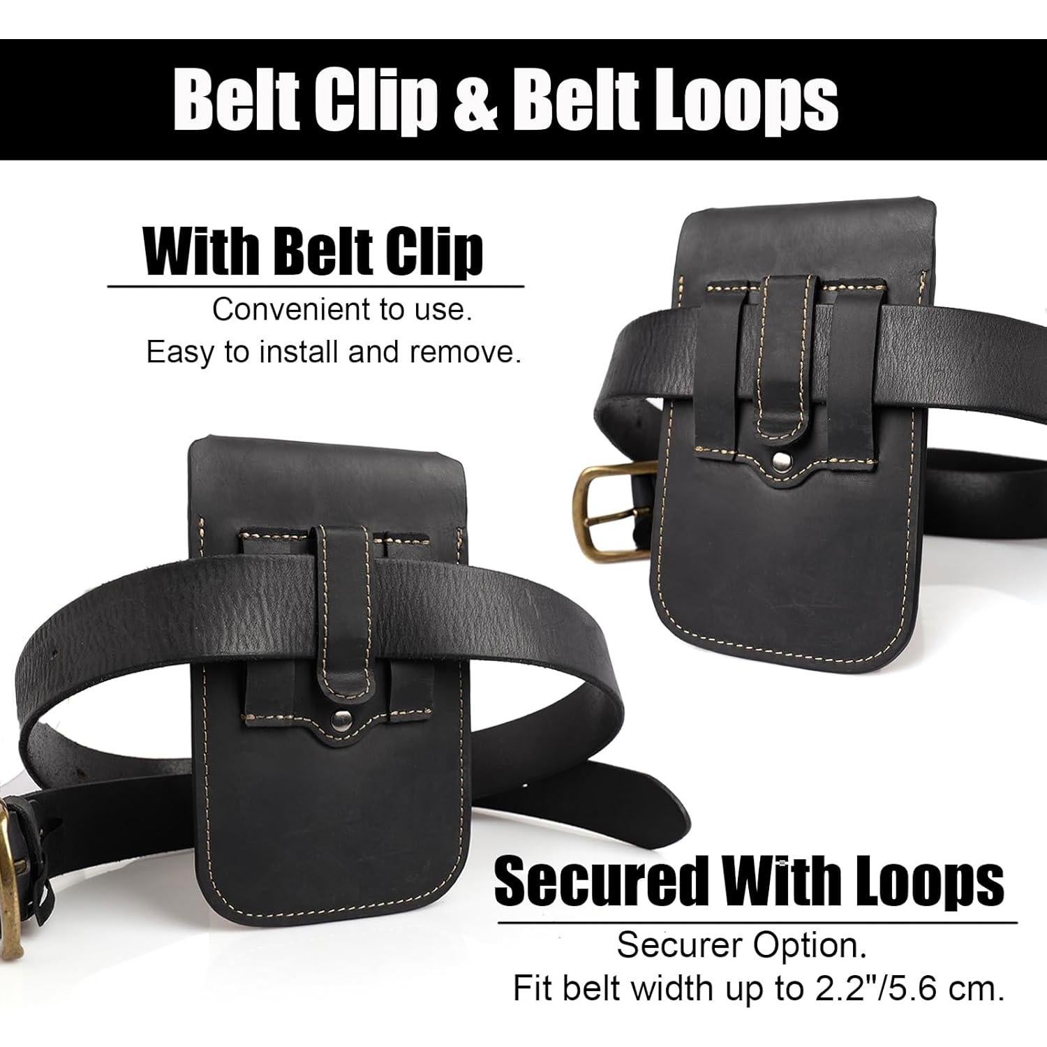 Funda de cuero Topstache XL para smartphone Negro