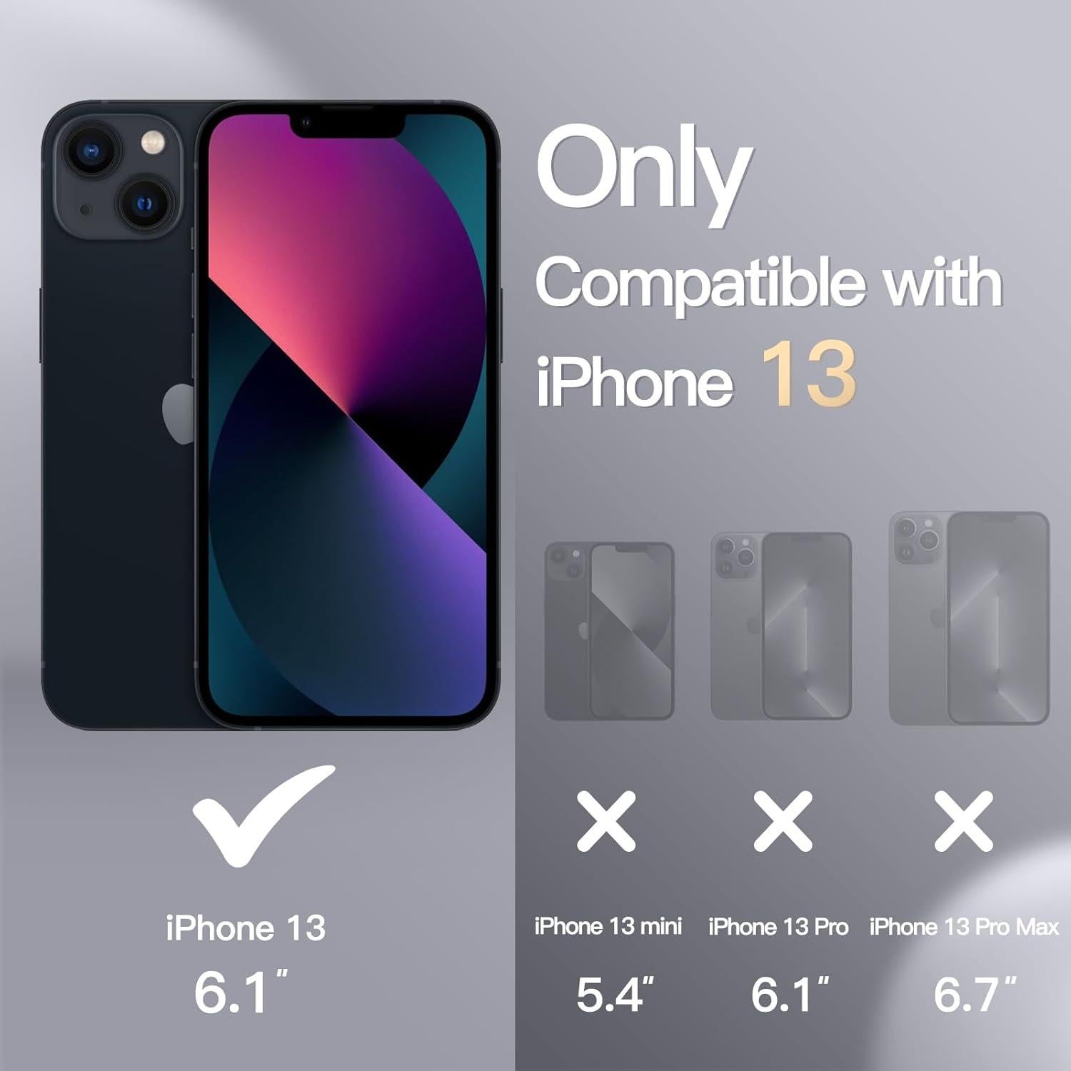 Funda de Silicona JETech para iPhone 13 15.5 cm Negra