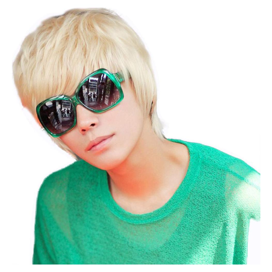 Peluca Corto Recto Rubia Platino OMORFIEER para Hombres