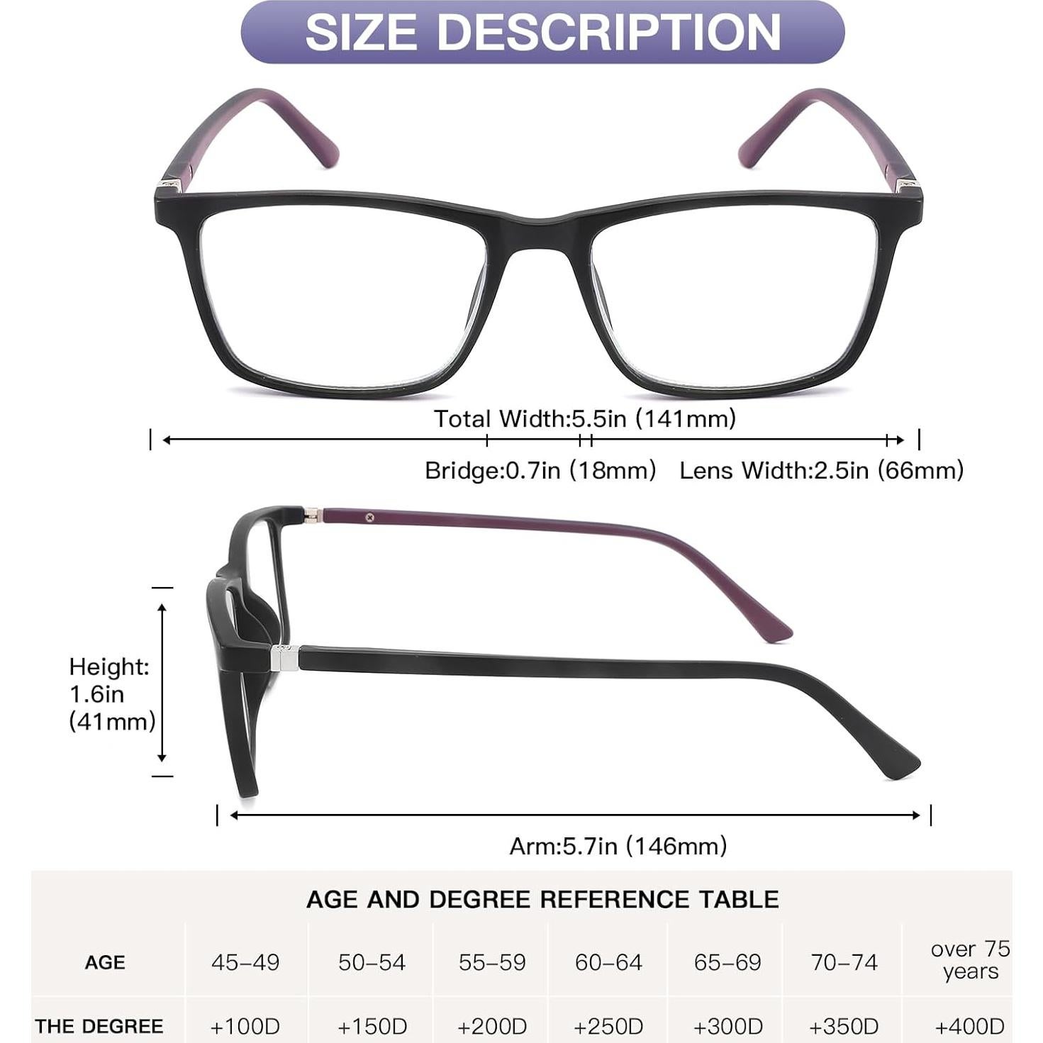 Gafas de lectura Baidoly unisex anti luz azul 2.0x