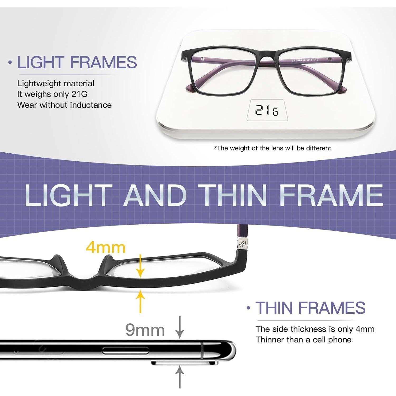 Gafas de lectura Baidoly unisex anti luz azul 2.0x