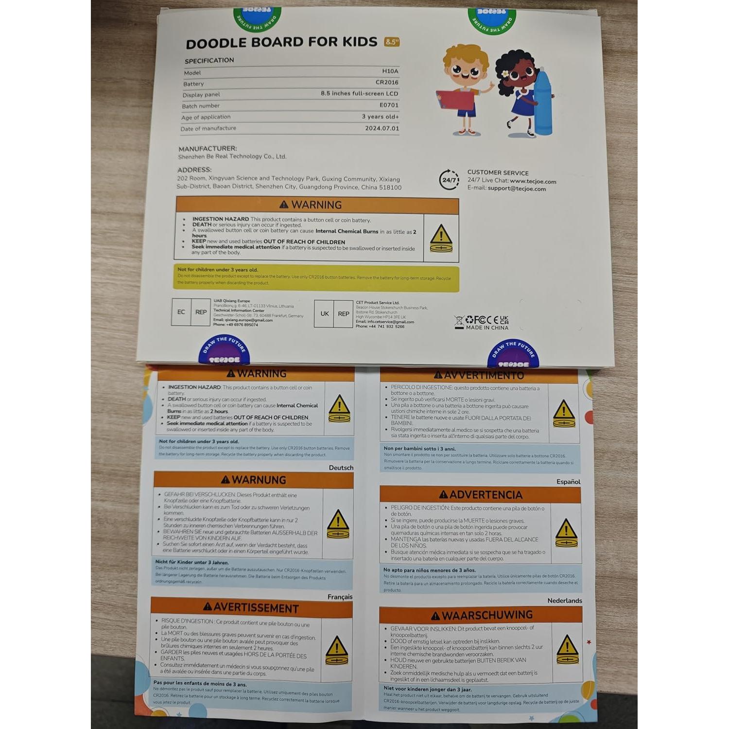 Tableta de Escritura LCD TECJOE 4 Pack 8.5" Colorida