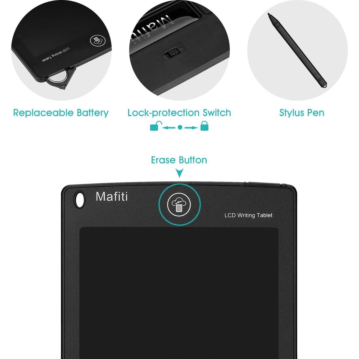 Mafiti Tableta de Escritura LCD 8.5" Negra Portátil